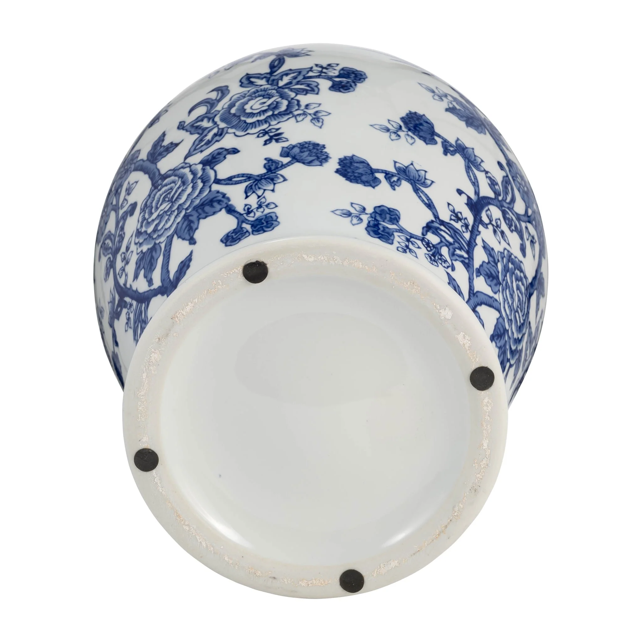 18" Temple Jar Bird/flower, Blue - Image 8