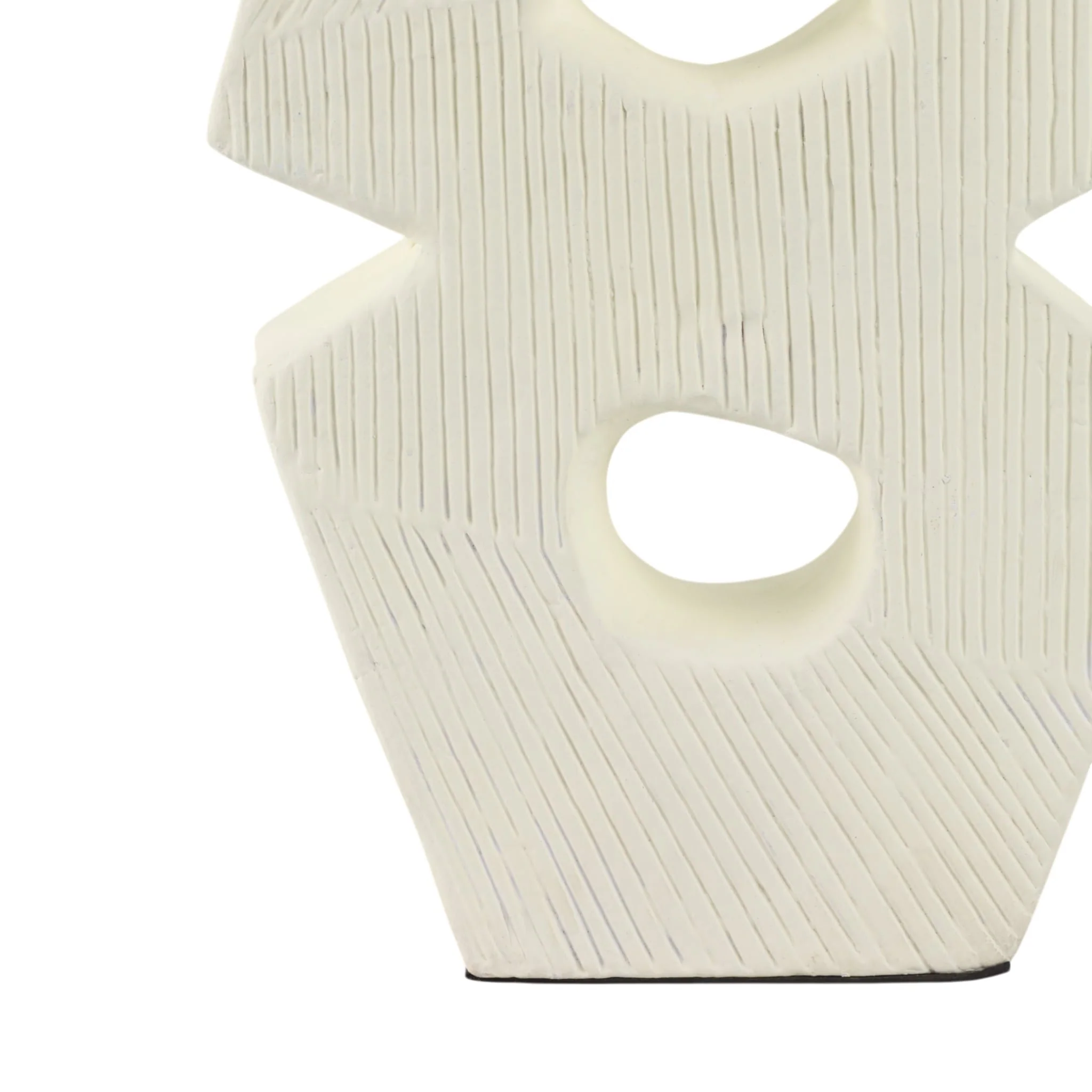 18" Terracotta Abstract Sculpture, Ivory - Image 5