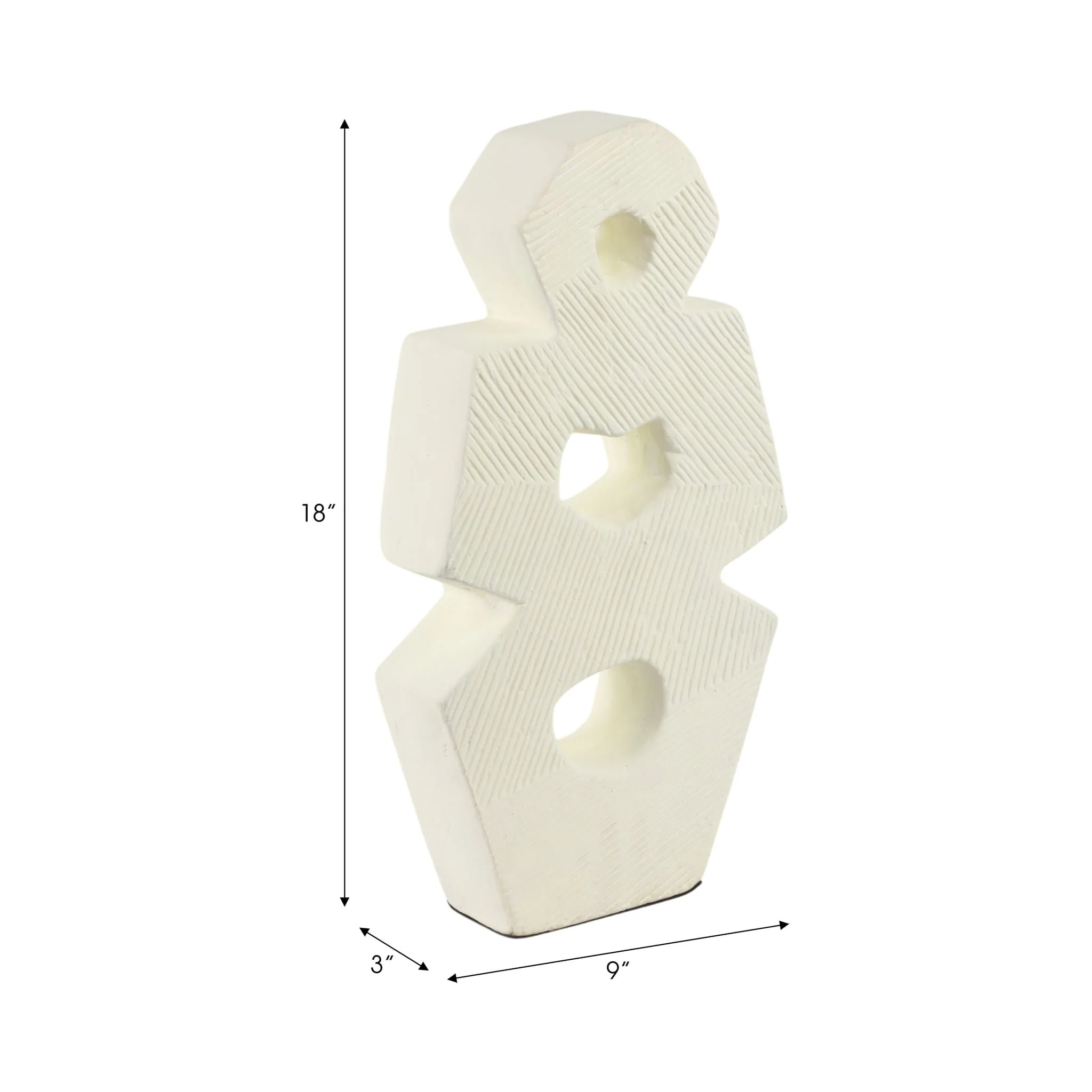 18" Terracotta Abstract Sculpture, Ivory - Image 8