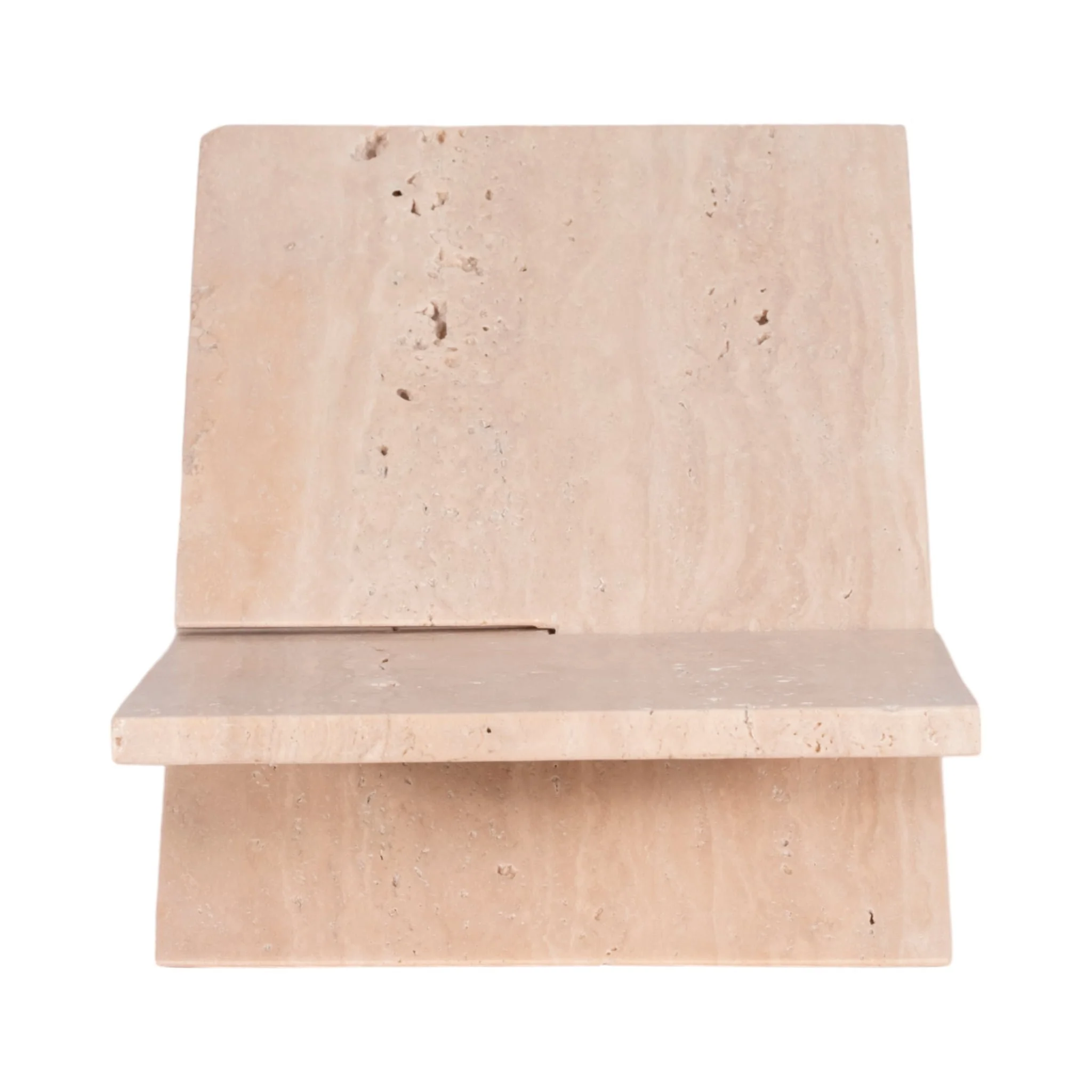 18" Travertine Bookstand, Tan, Kd - Image 4