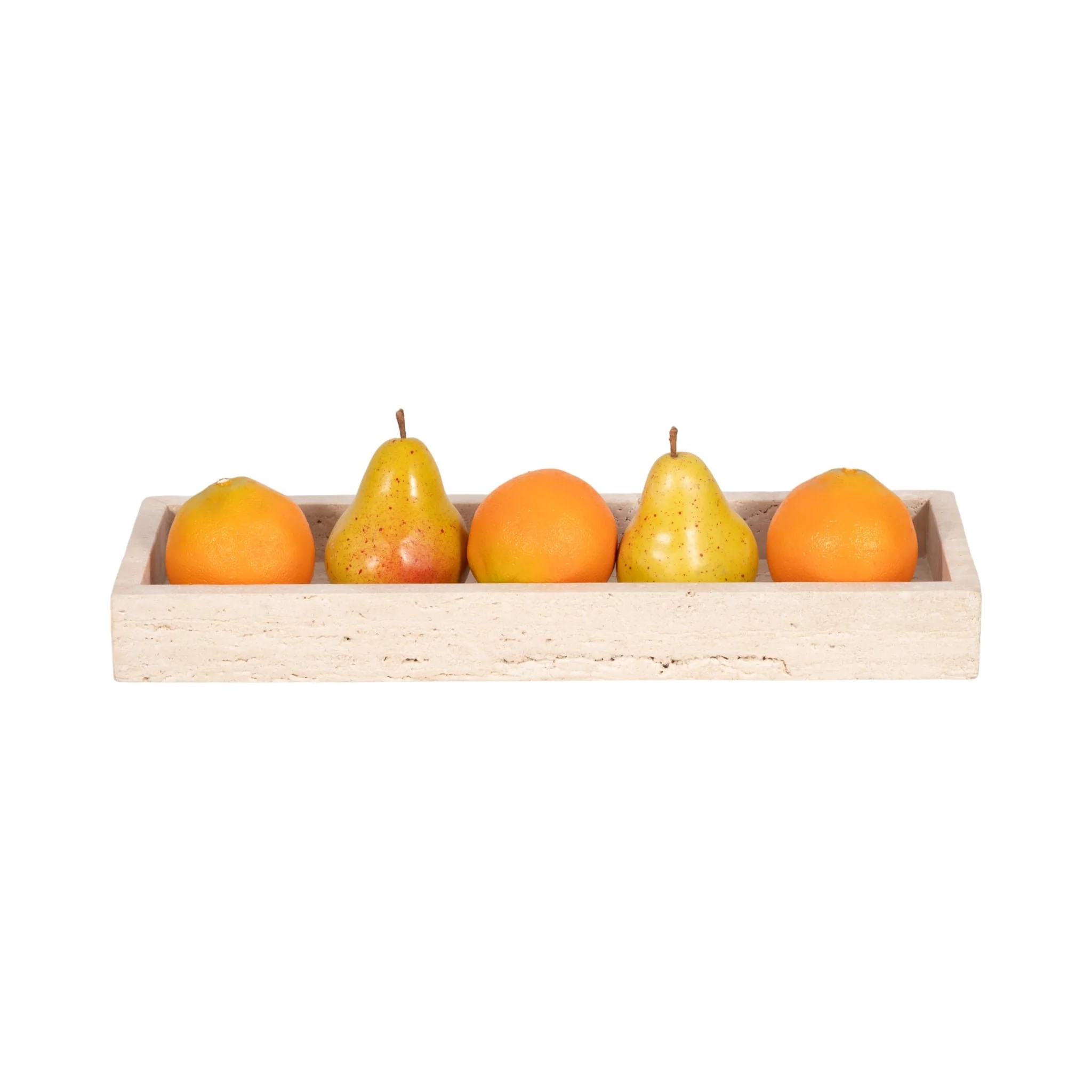 18" Travertine Rectangular Tray, Tan - Image 2