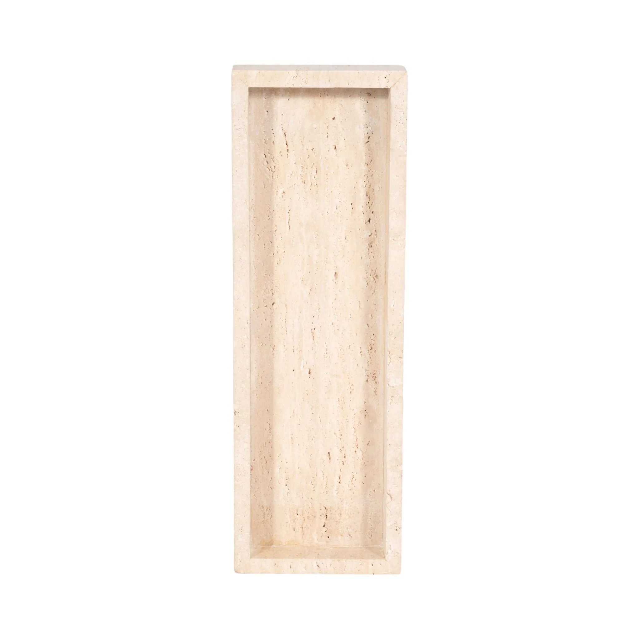 18" Travertine Rectangular Tray, Tan - Image 3