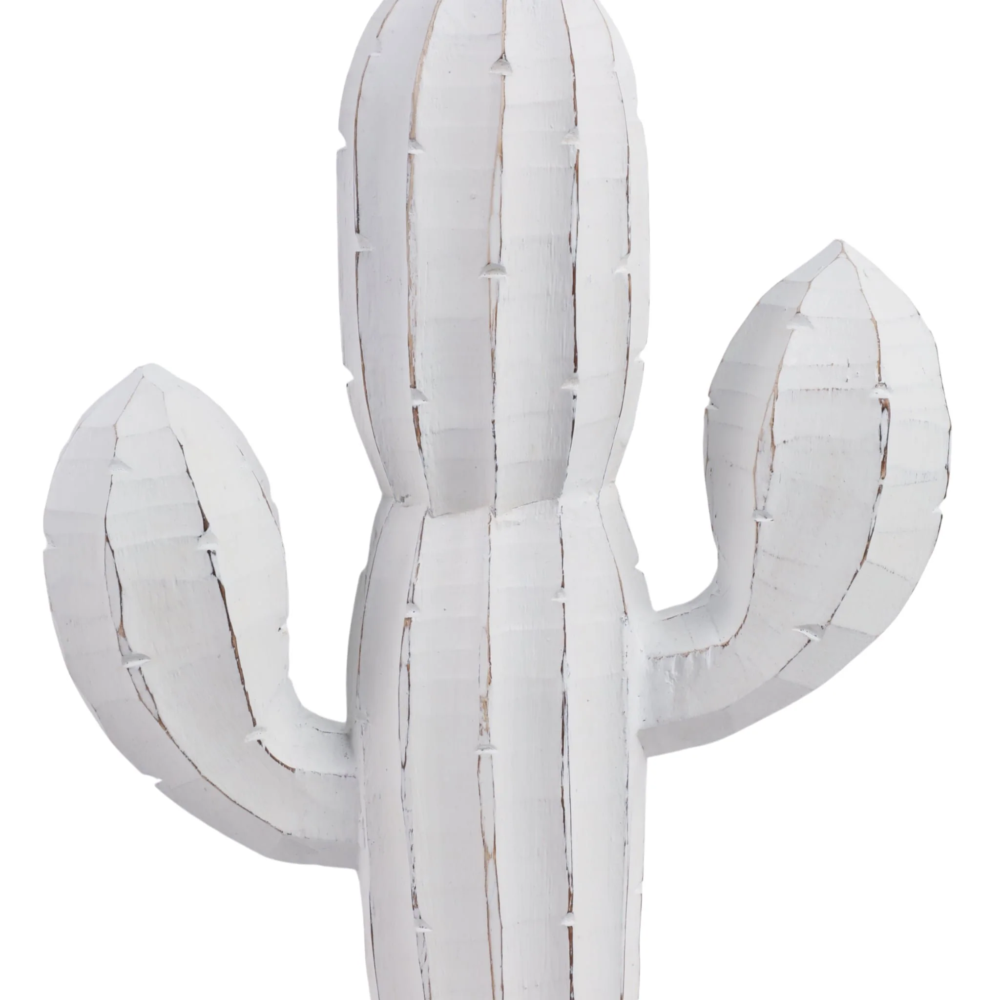 18" Wooden Cactus Decor, Wht - Image 5
