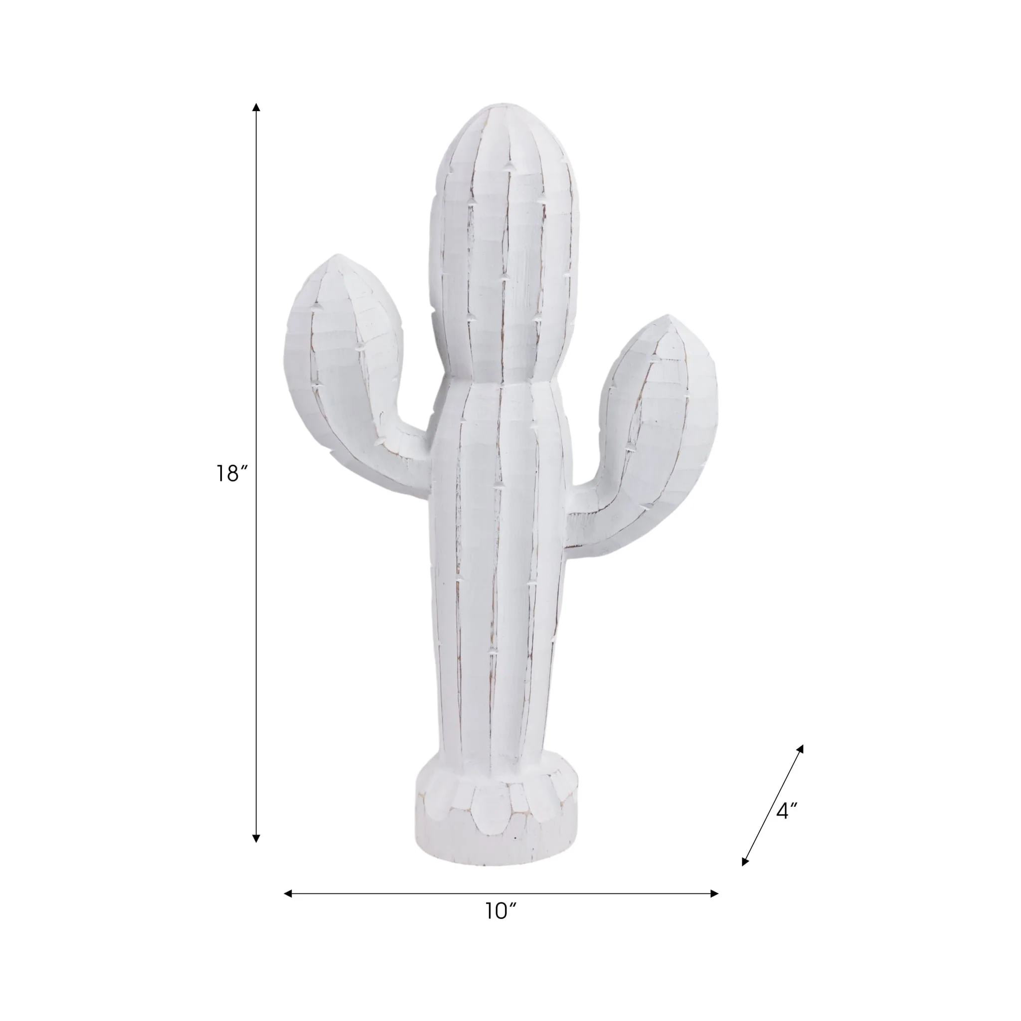 18" Wooden Cactus Decor, Wht - Image 8