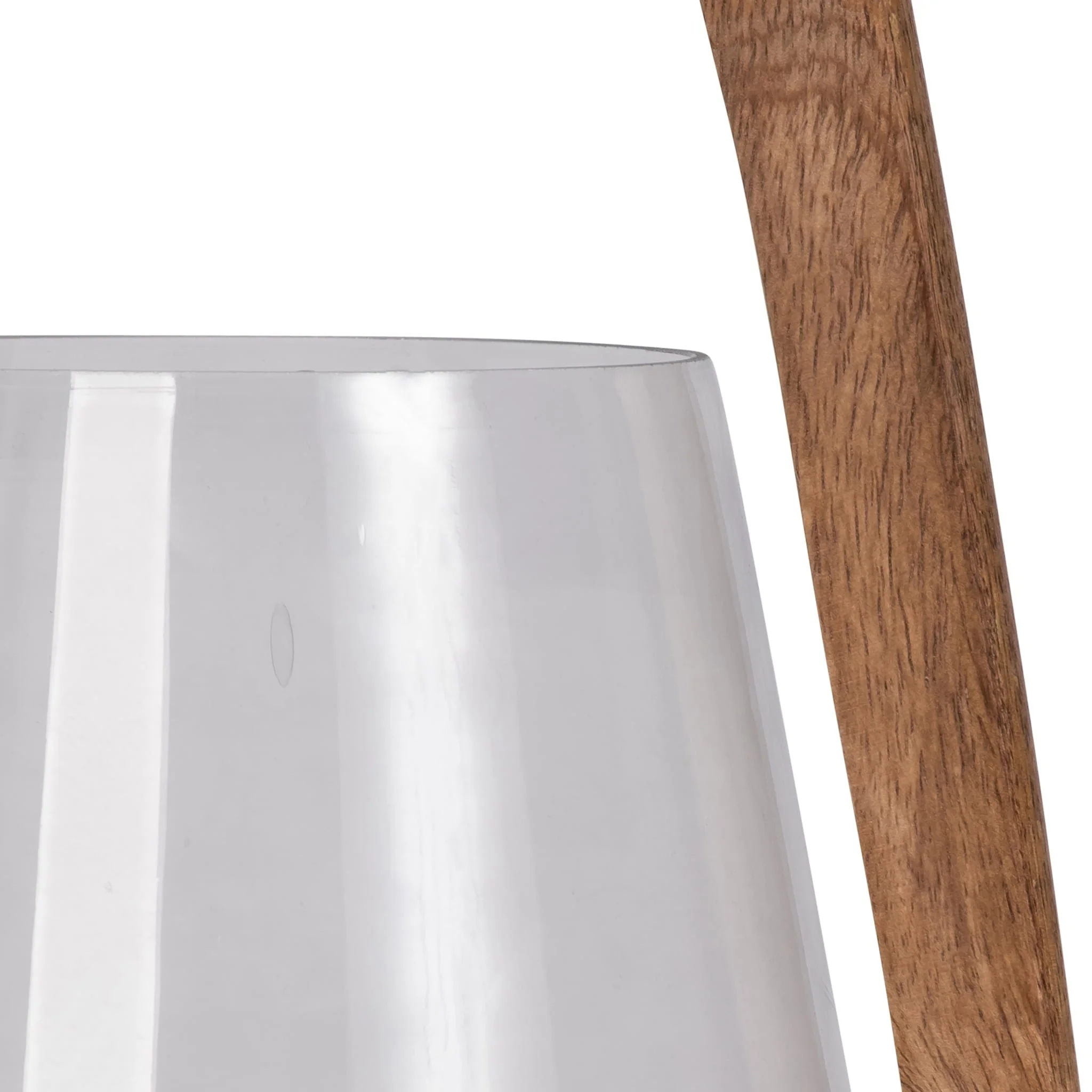 18"h Glass Lantern W/ Wood Handle, Natural - Image 4