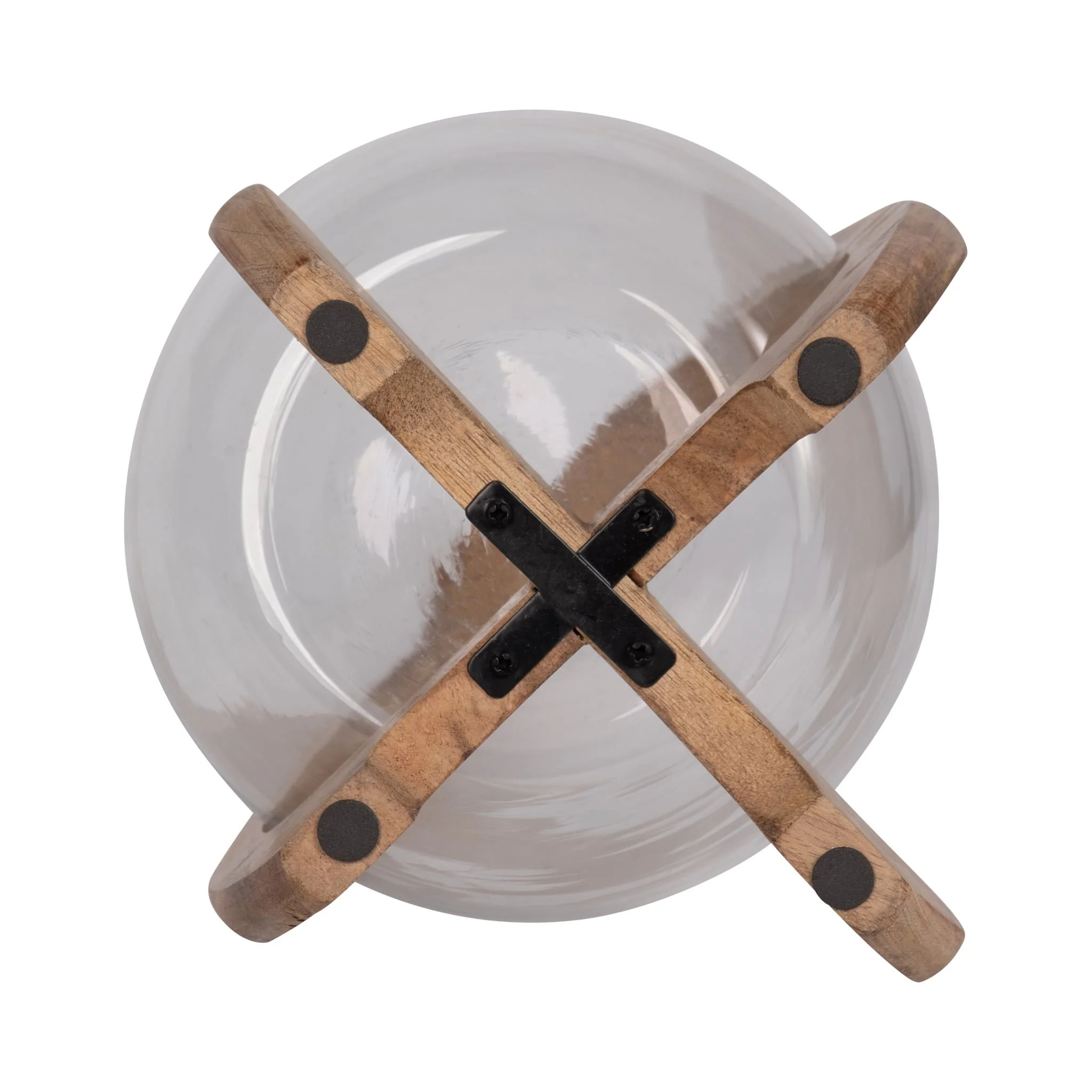 18"h Glass Lantern W/ Wood Handle, Natural - Image 6