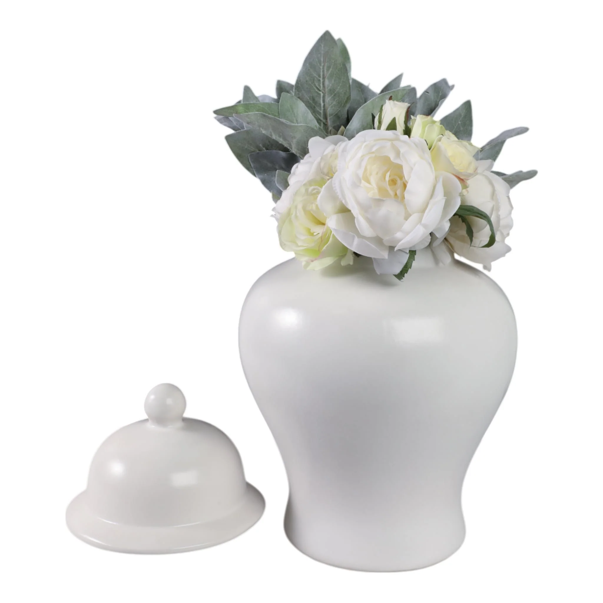 18"h Temple Jar, Matte White - Image 2