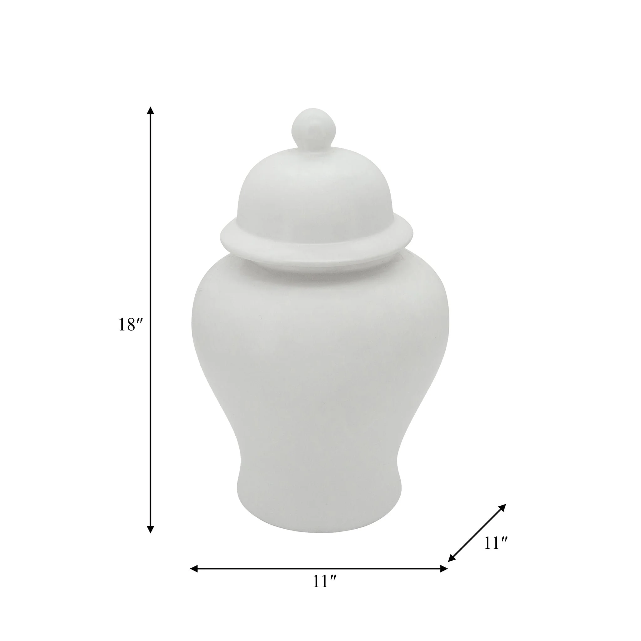 18"h Temple Jar, Matte White - Image 8