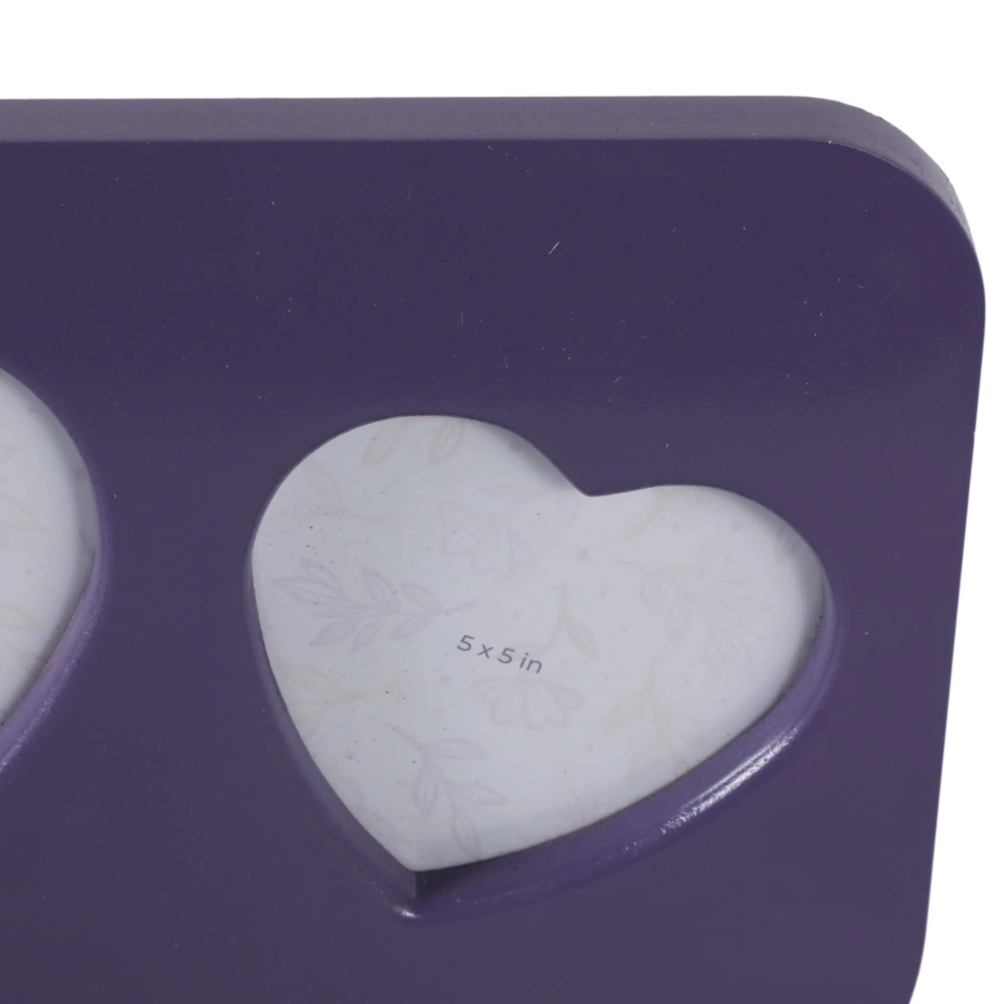 18x11" 3 Hearts Collage Photo Frame, Lilac - Image 6