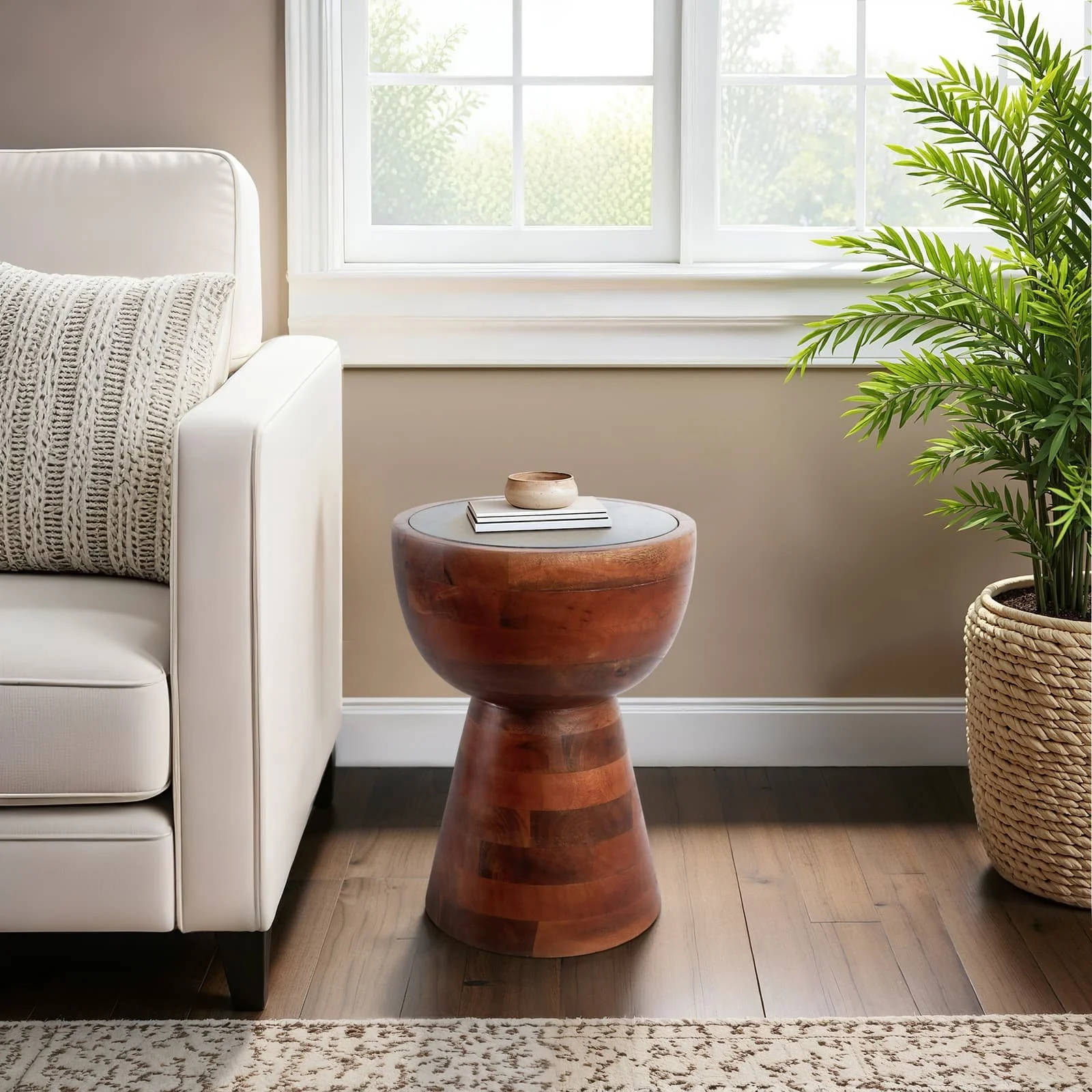 18x13" Hourglass Marble Top Accent Table, Grn/brwn - Image 11