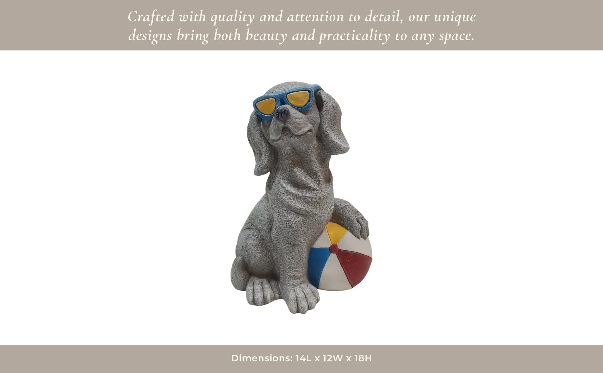 18x14" Beach Dog, Grey Multi - Image 11