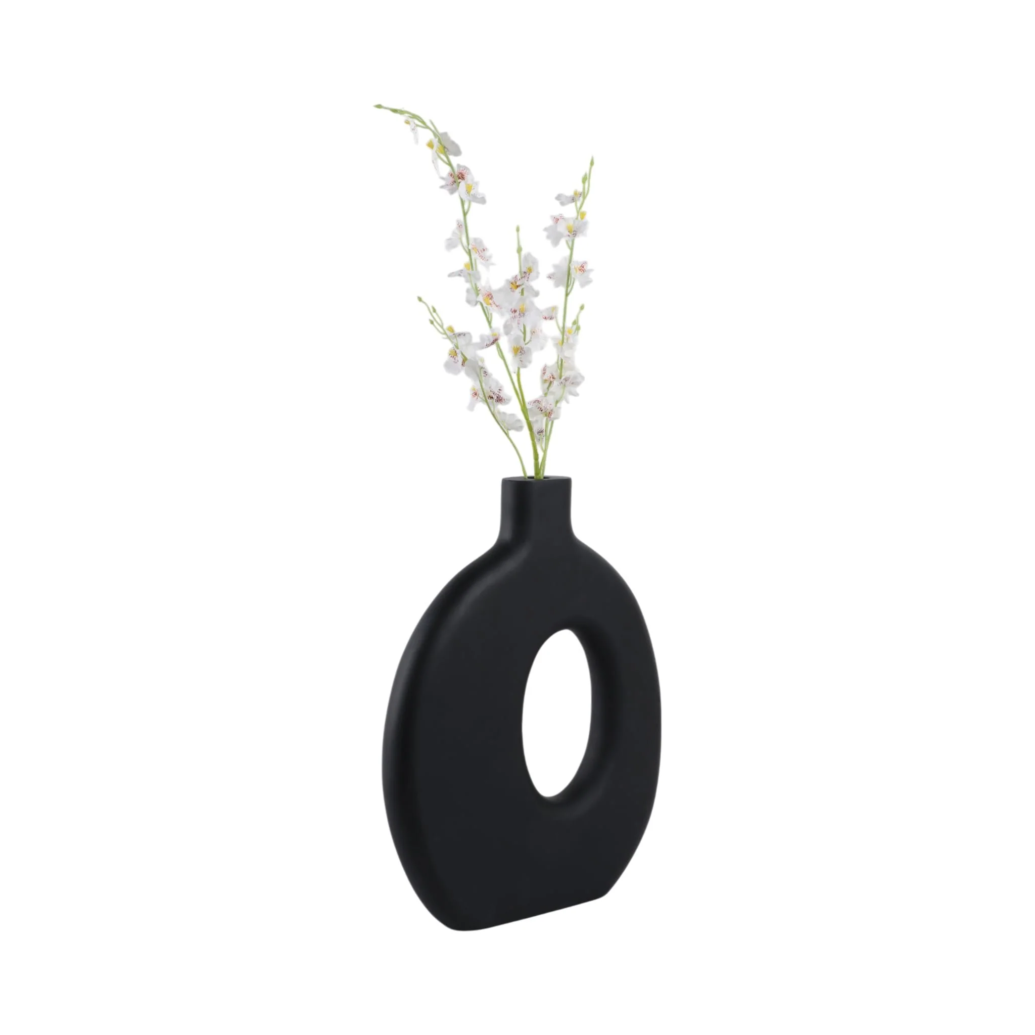 18x14" Cut-out Wood Vase, Black - Image 2