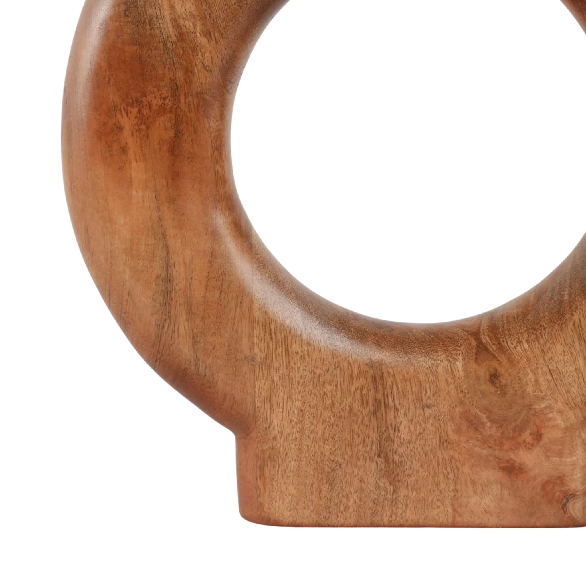18x14" Donut Shaped Wood Vase, Natural - Image 6