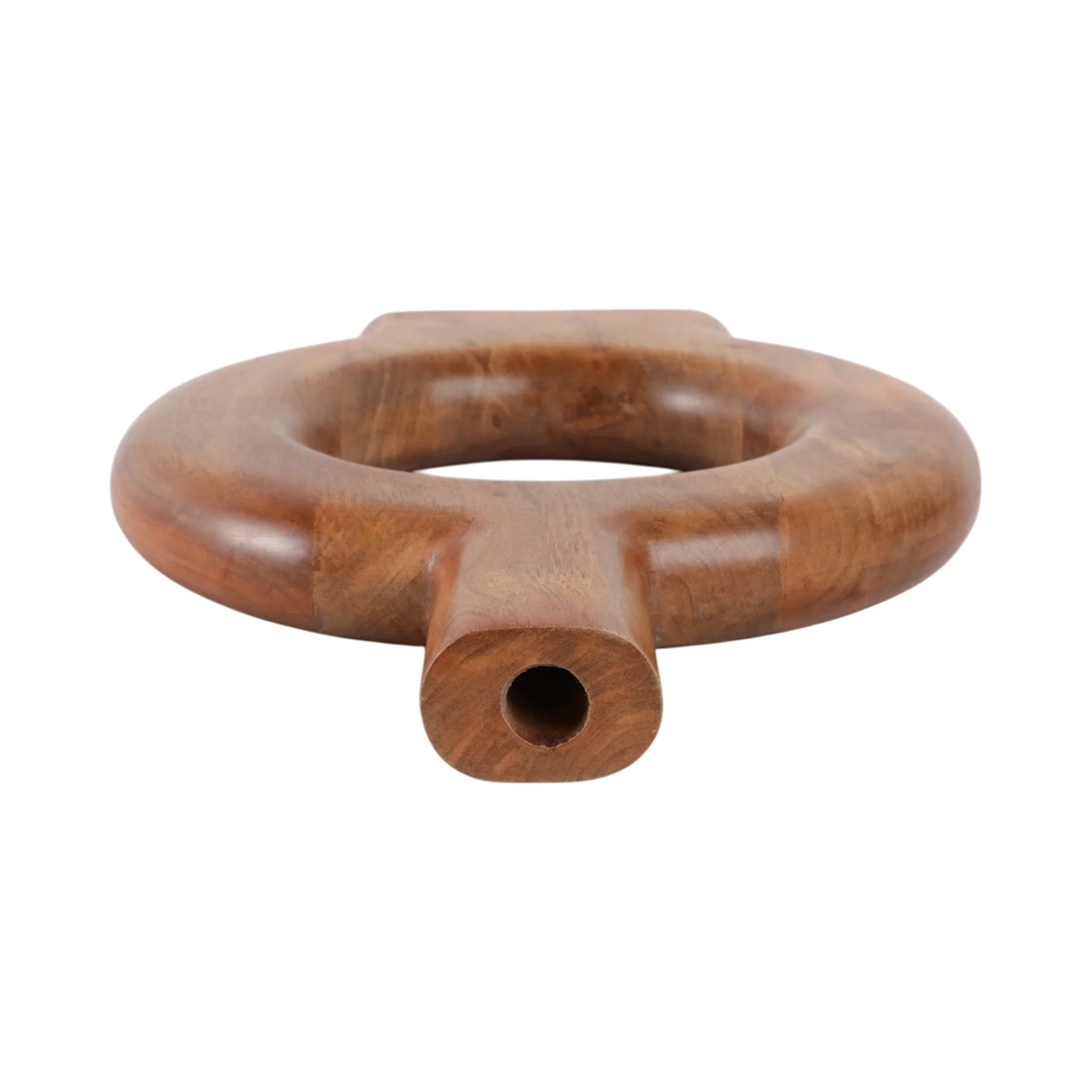18x14" Donut Shaped Wood Vase, Natural - Image 7