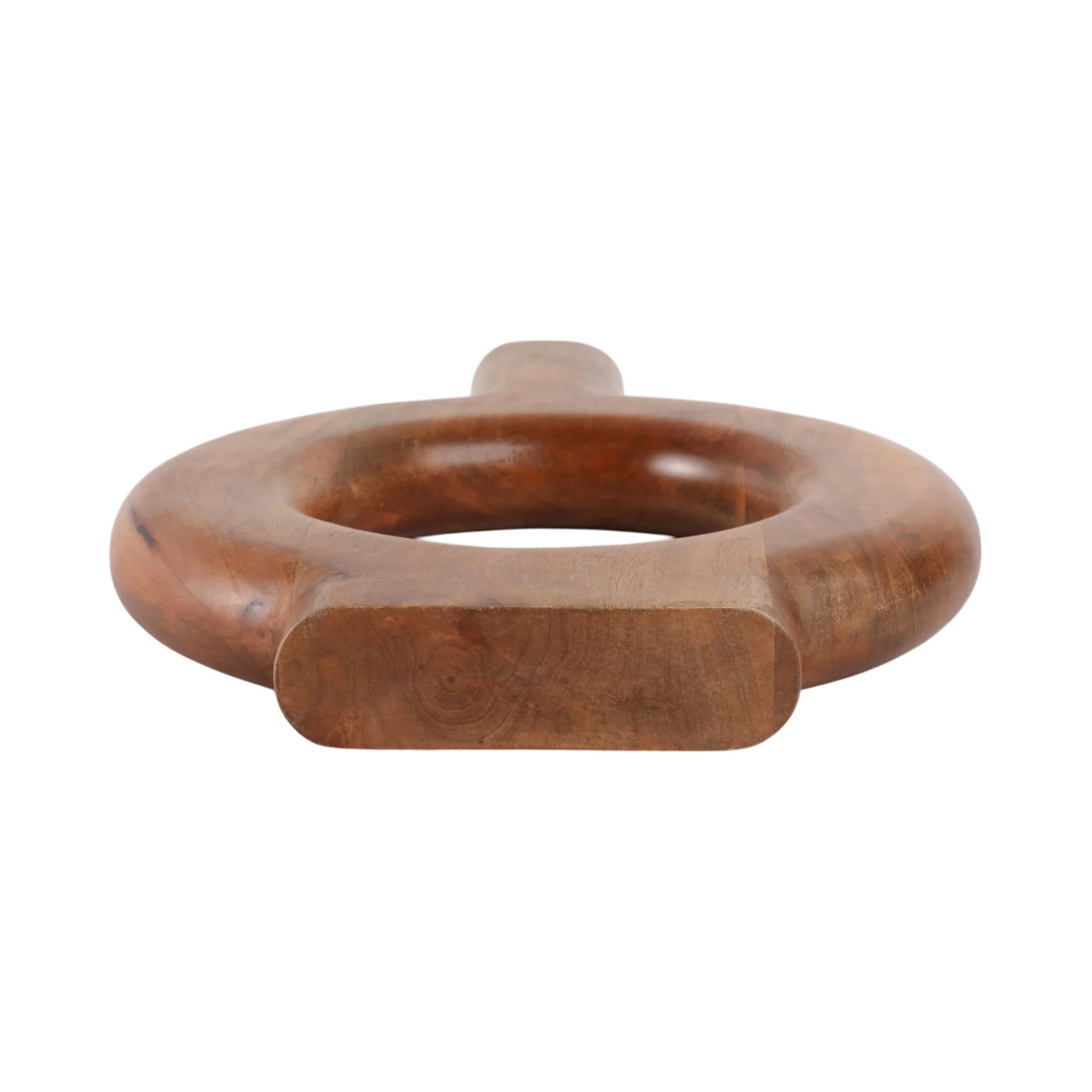 18x14" Donut Shaped Wood Vase, Natural - Image 8