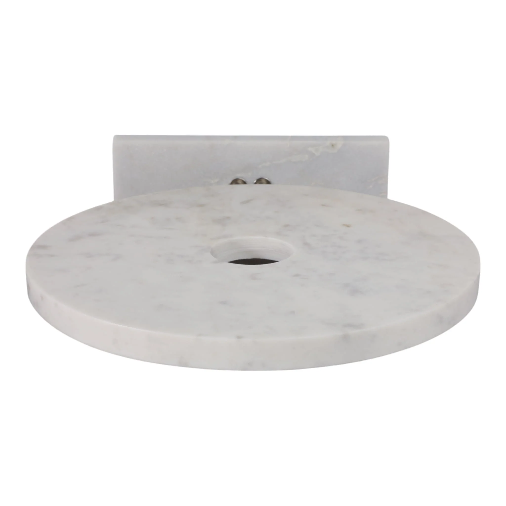18x16" Marble Disc On Stand, White - Image 6