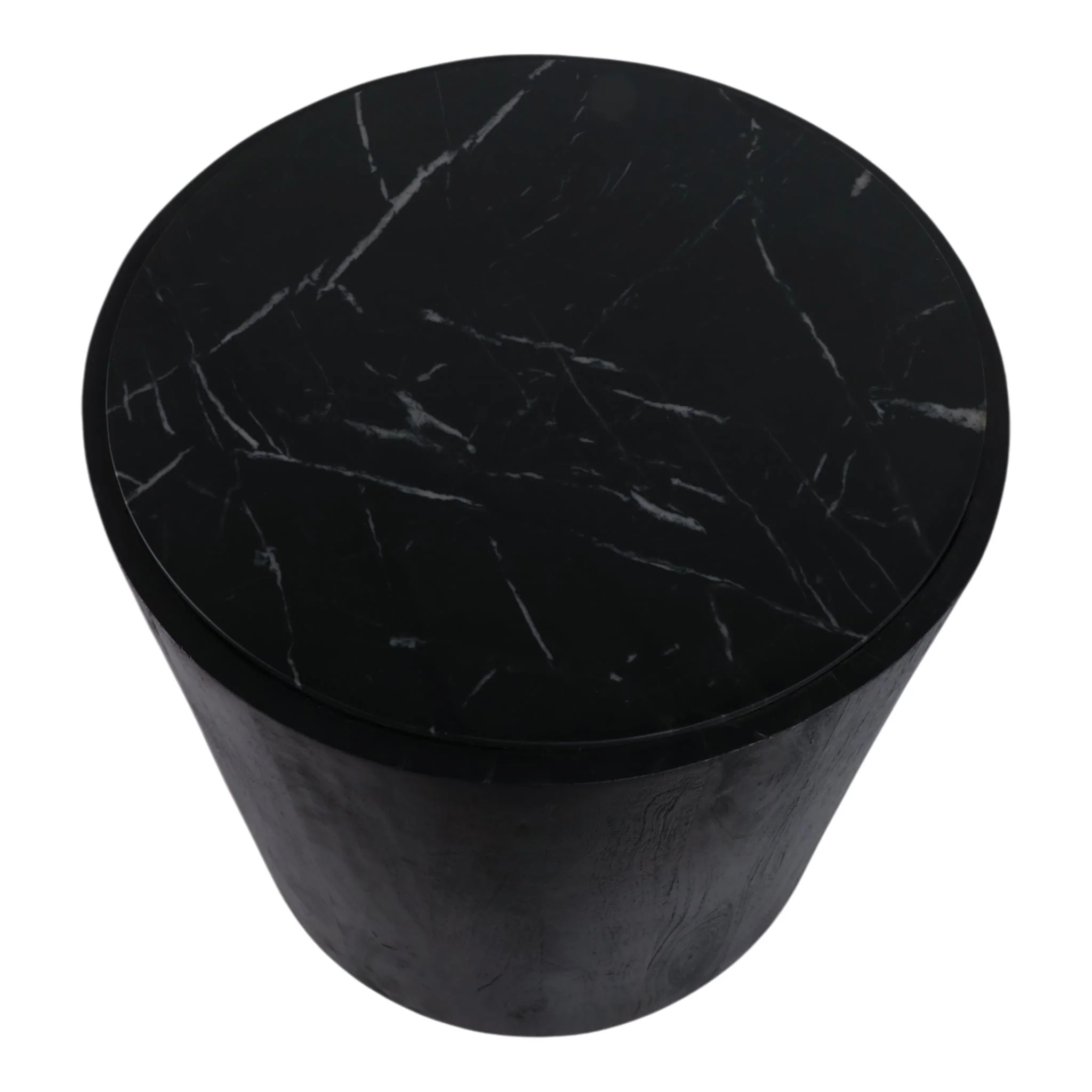 18x18 Marble Inlay Rnd Accent Table, Blk/wht - Image 7
