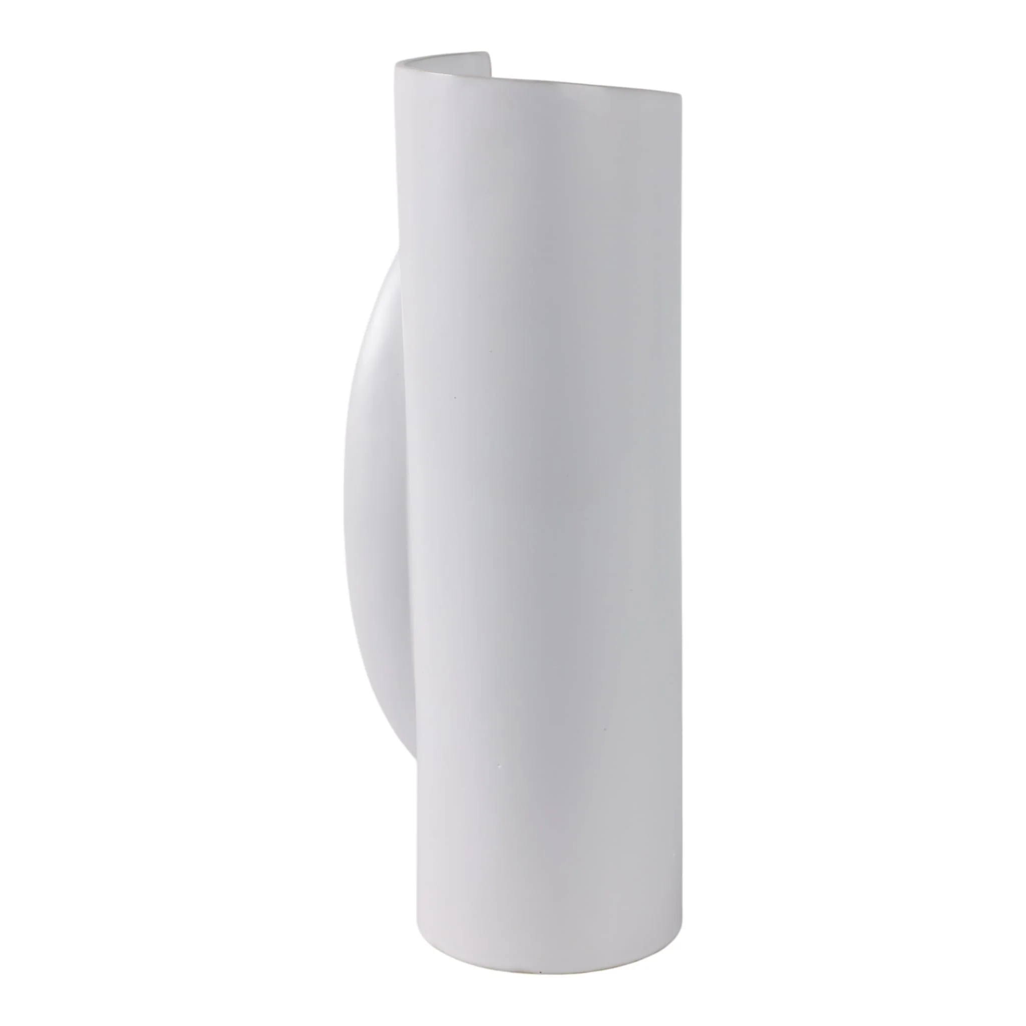 18x7" Wrap Around Vase, White - Image 4