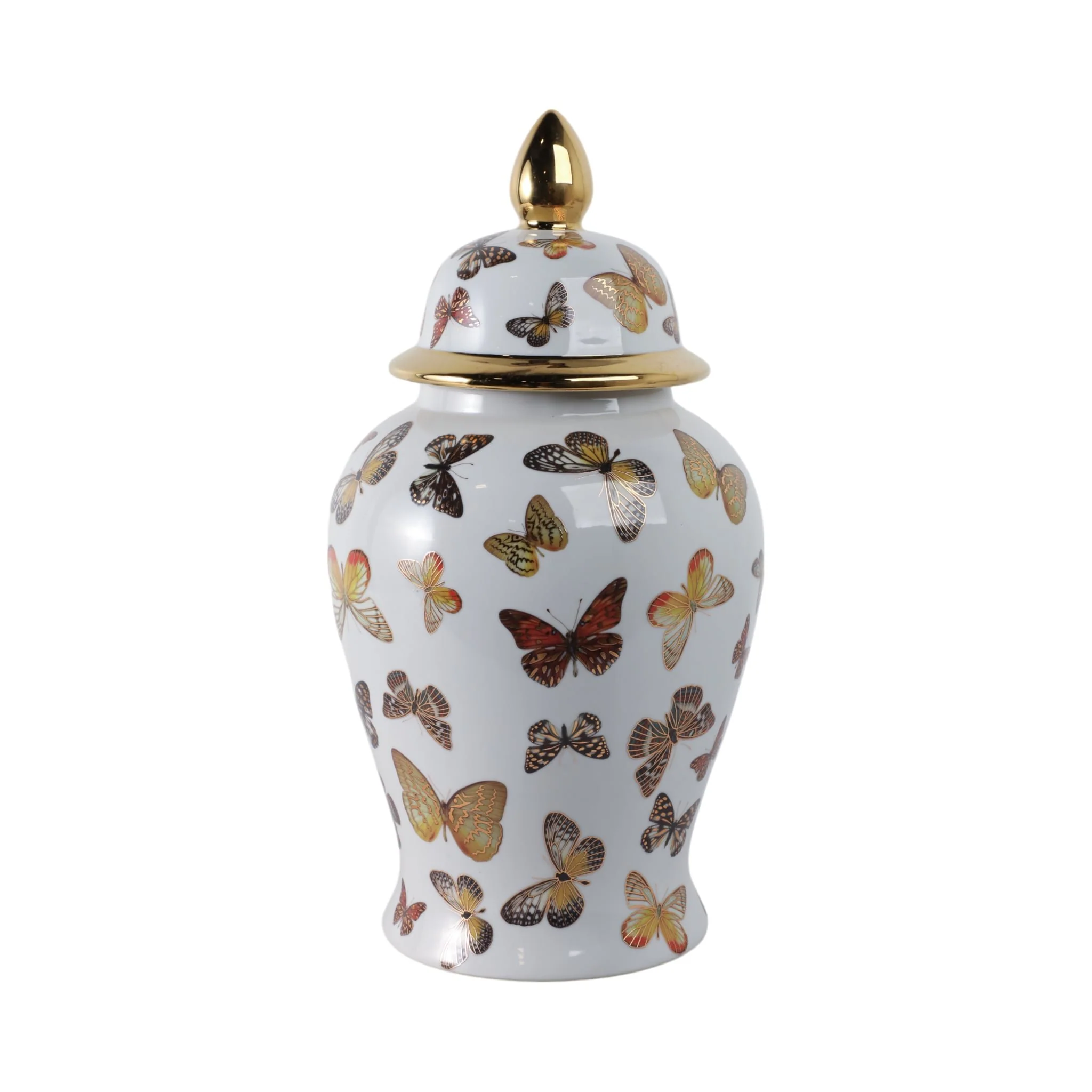 18x9" Butterflies Temple Jar, Multi - Image 3