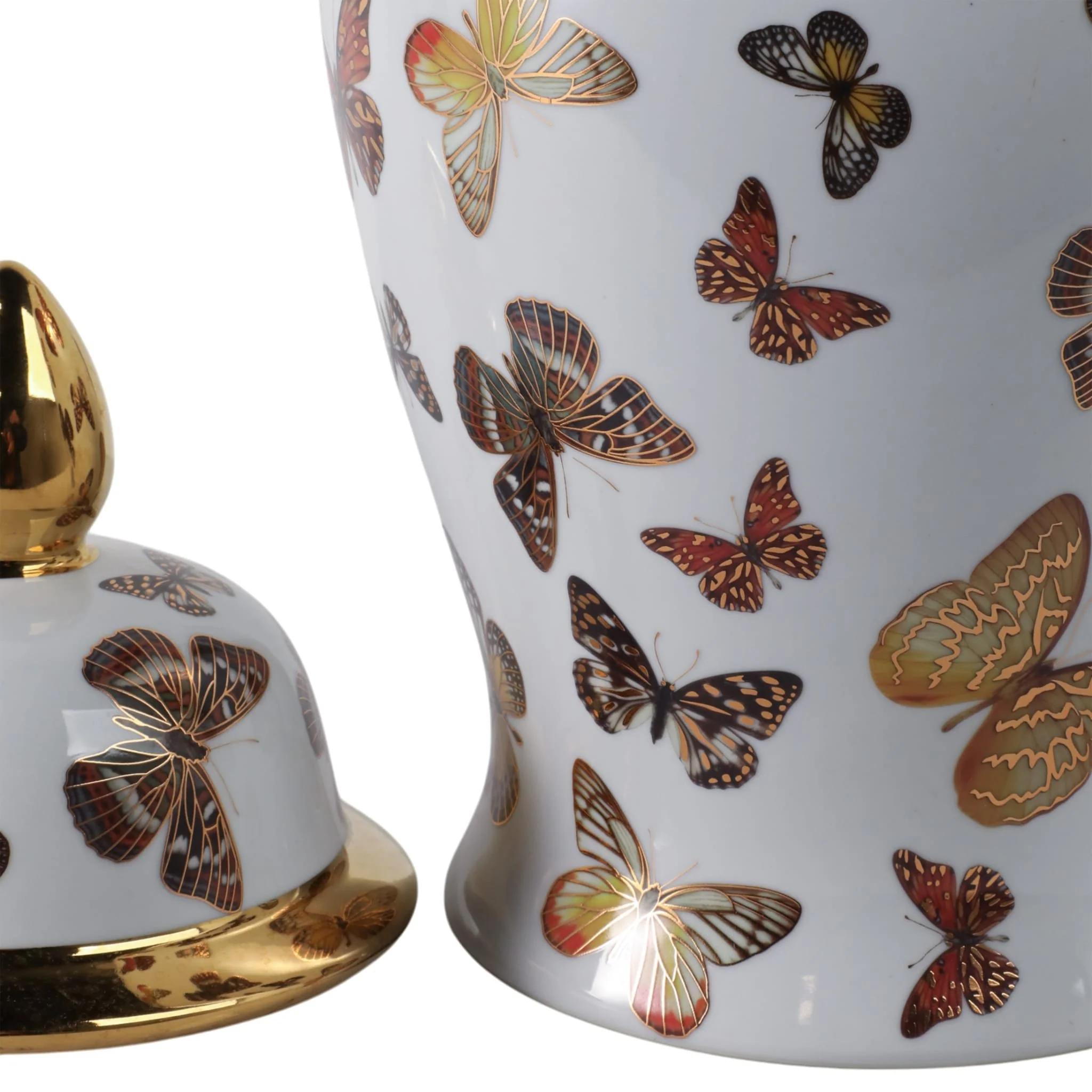 18x9" Butterflies Temple Jar, Multi - Image 5