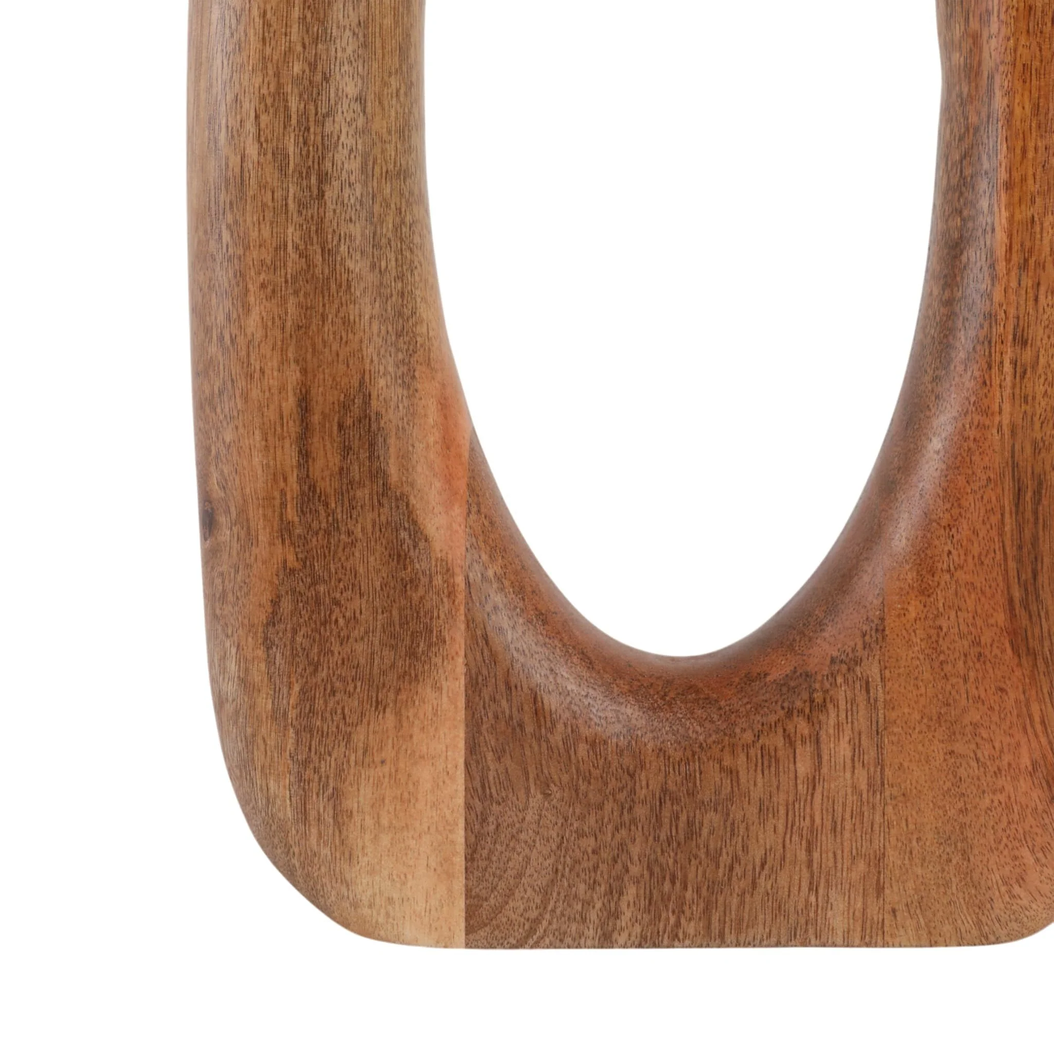 18x9" Open Cut-out Wood Vase, Natural - Image 6