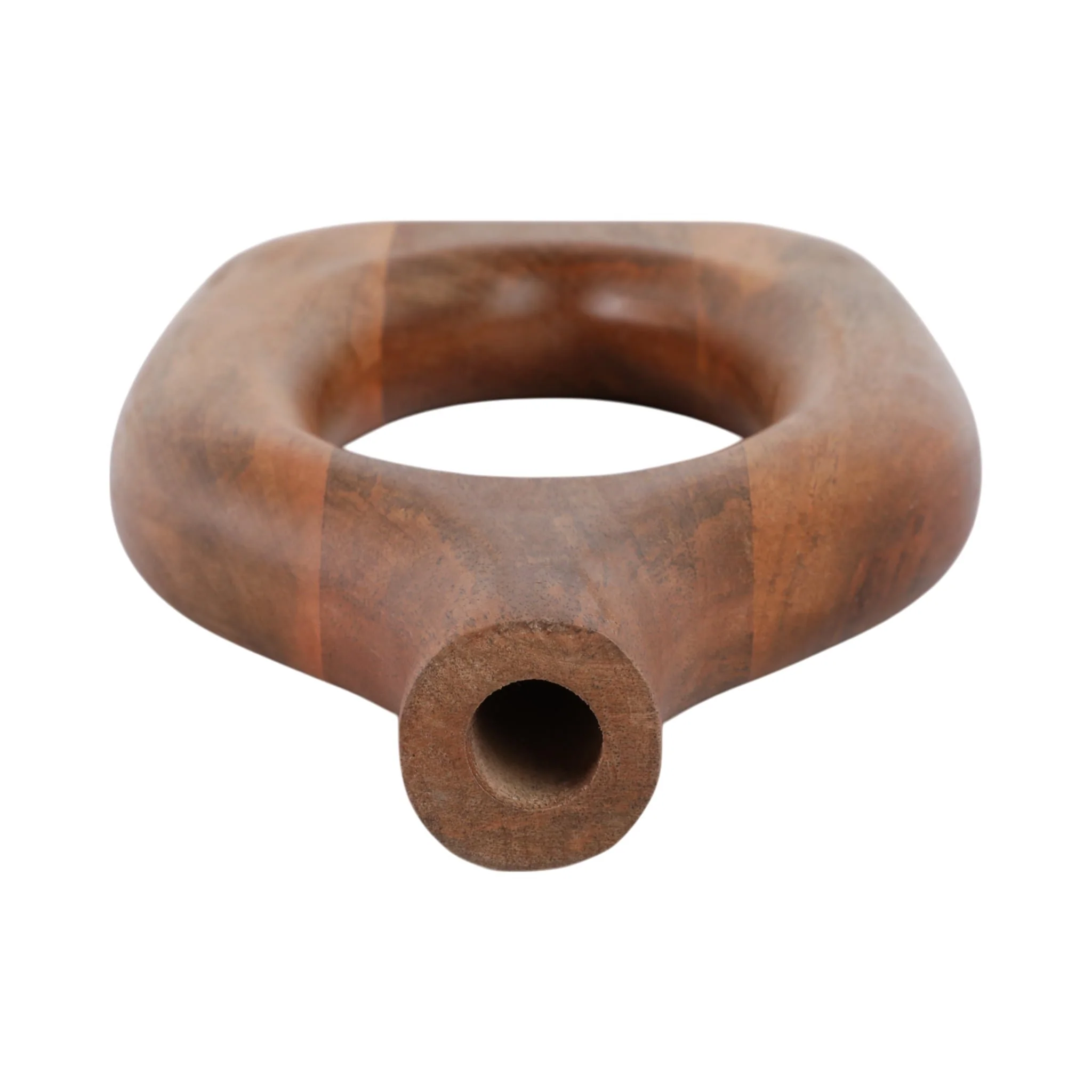 18x9" Open Cut-out Wood Vase, Natural - Image 7