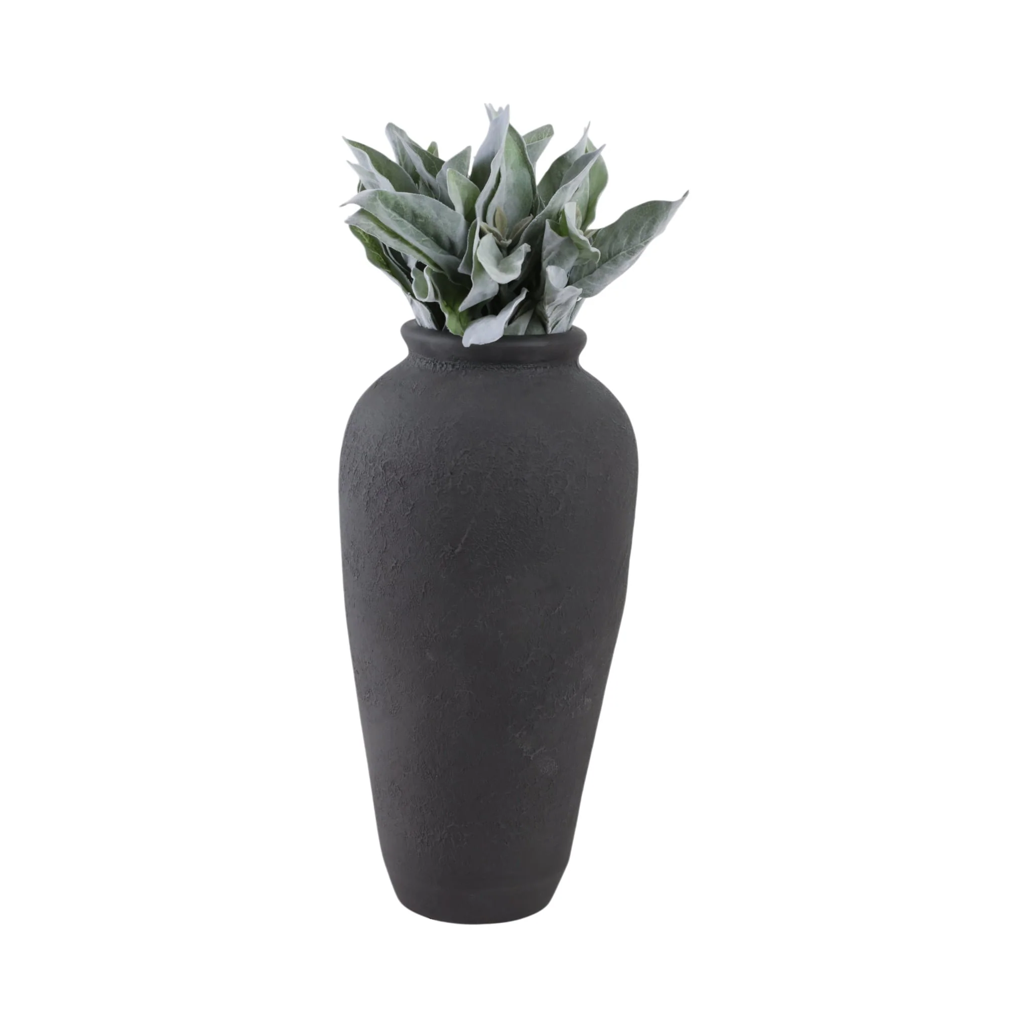 18x9" Terracotta Floor Vase, Black - Image 2