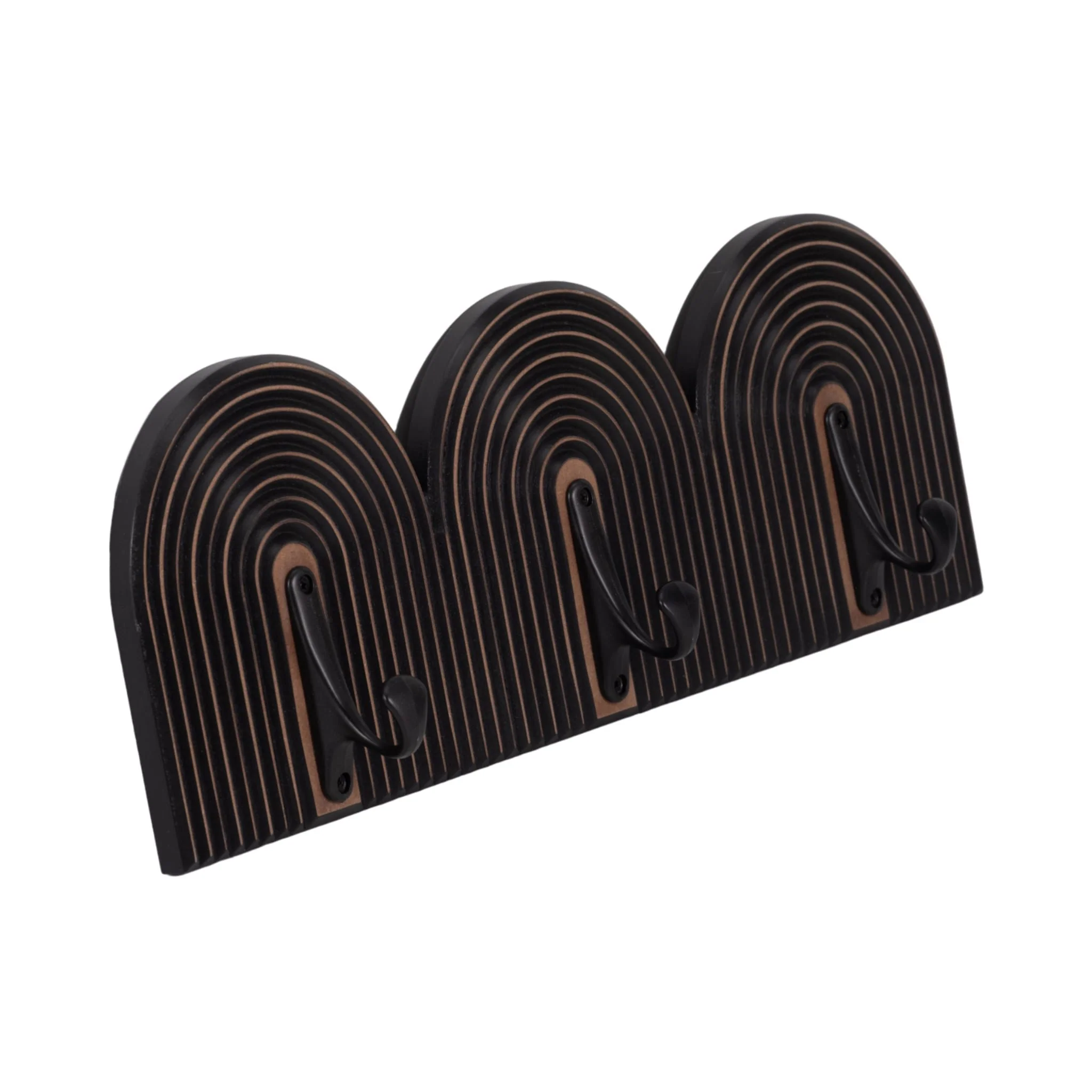 19" 3-arch Wall Hooks, Black - Image 2