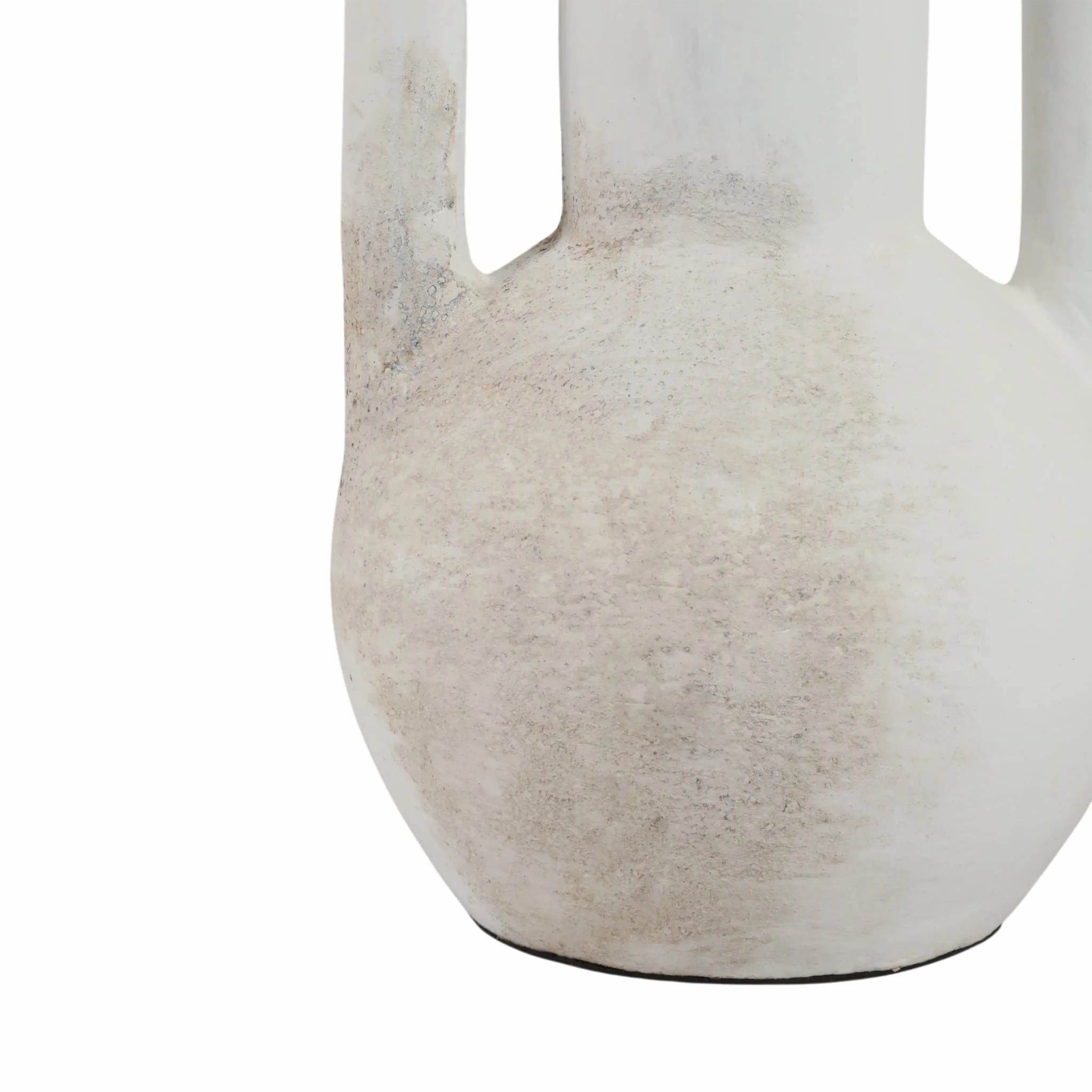 19" Asymmetrical Eared Terracotta Btl Vase, White - Image 5