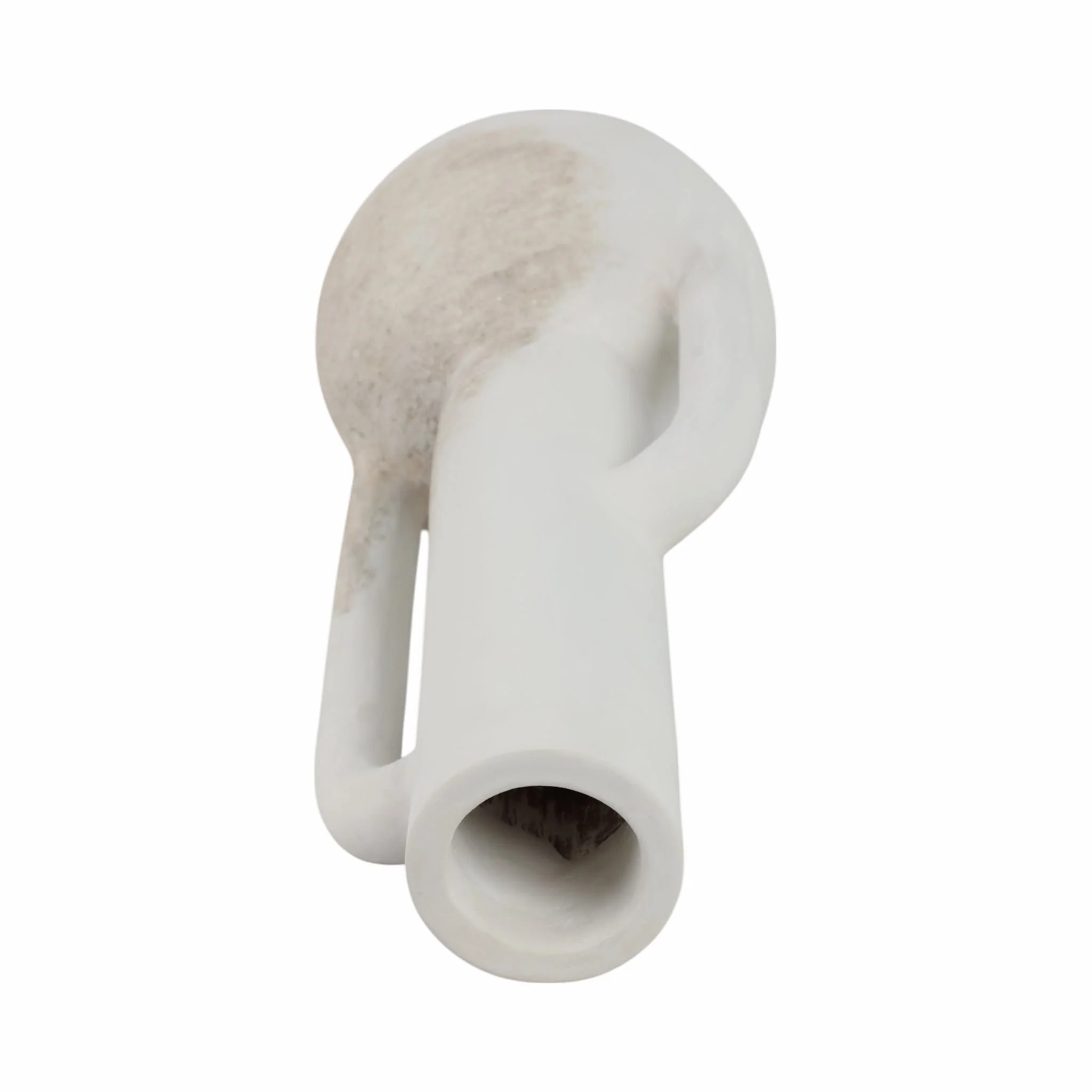 19" Asymmetrical Eared Terracotta Btl Vase, White - Image 6