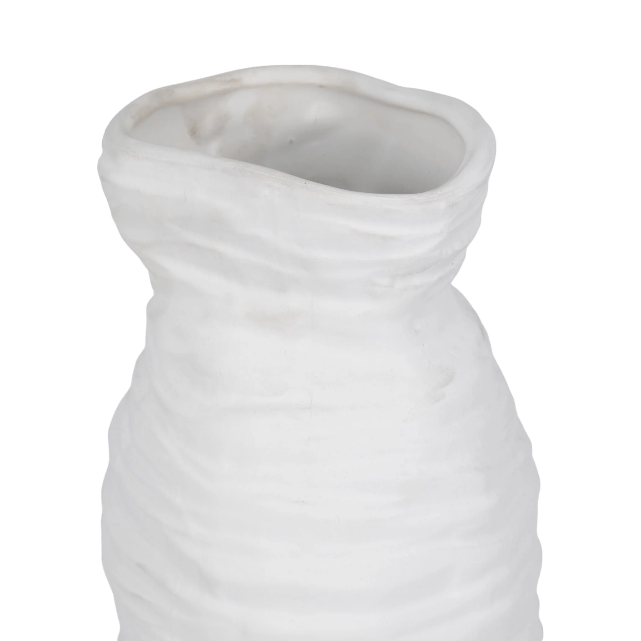 19" Horizontal Ribbed Matte Vase, Ivory - Image 5