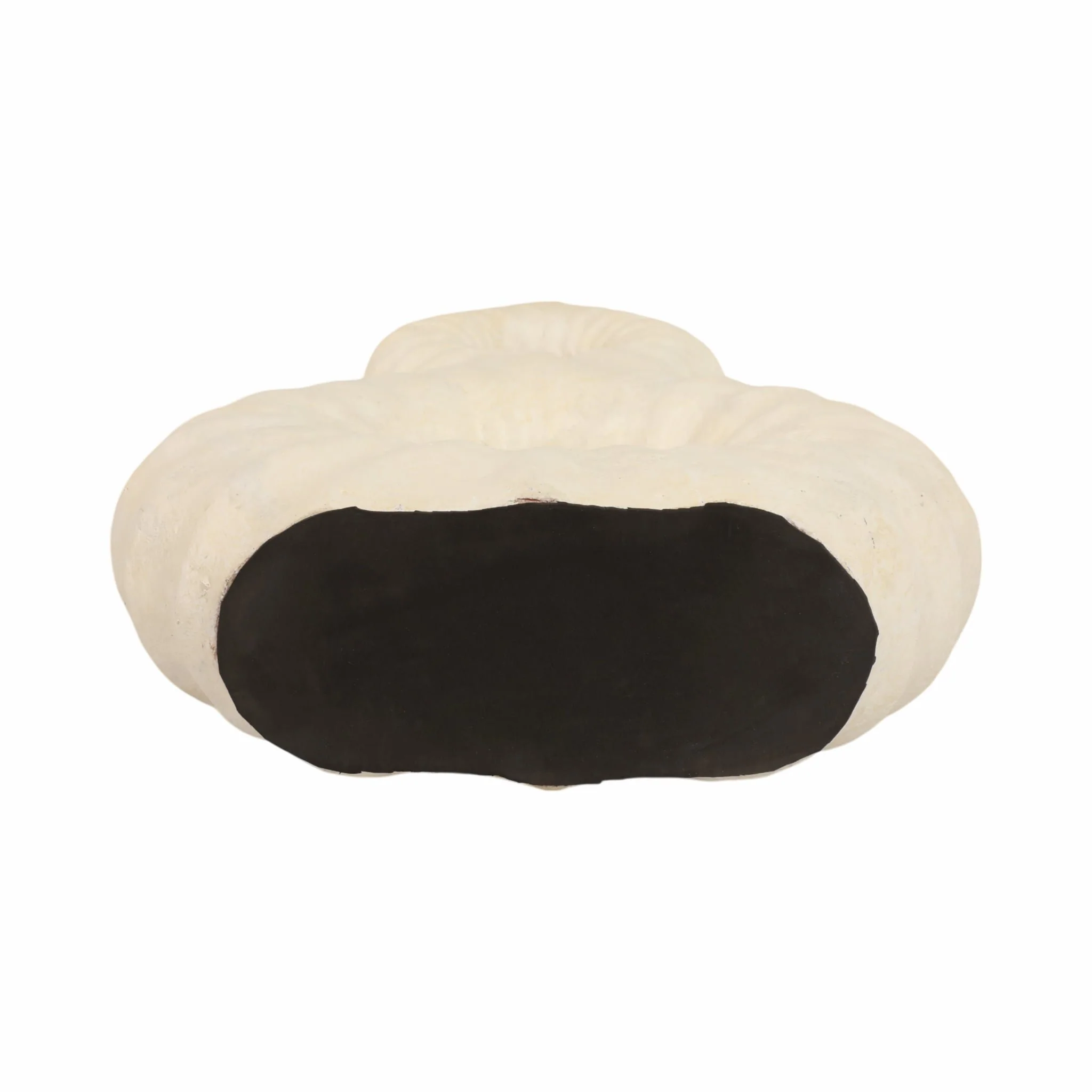 19" Ridged Eight Shape Terracotta Vase, Ivory - Image 6