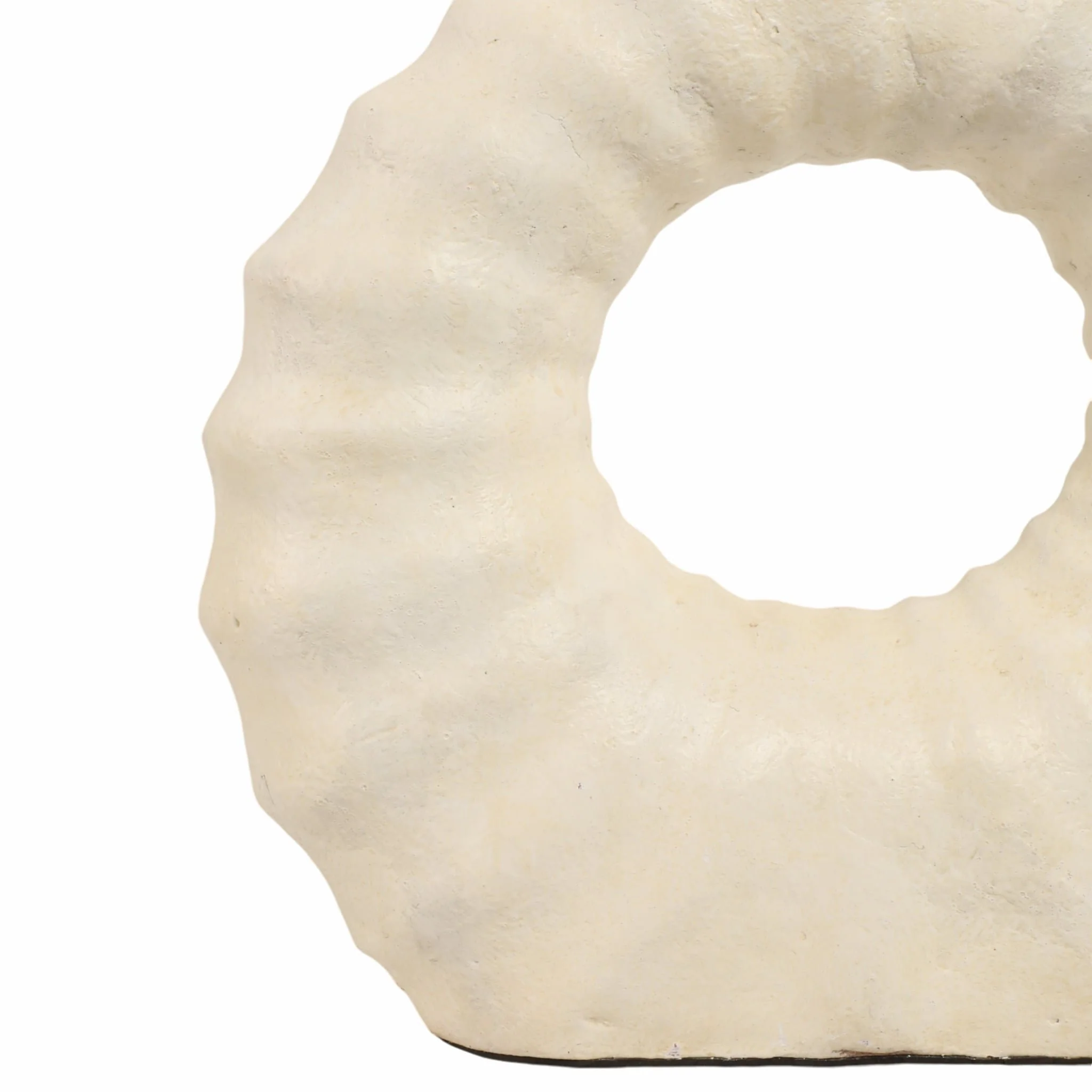 19" Ridged Eight Shape Terracotta Vase, Ivory - Image 7