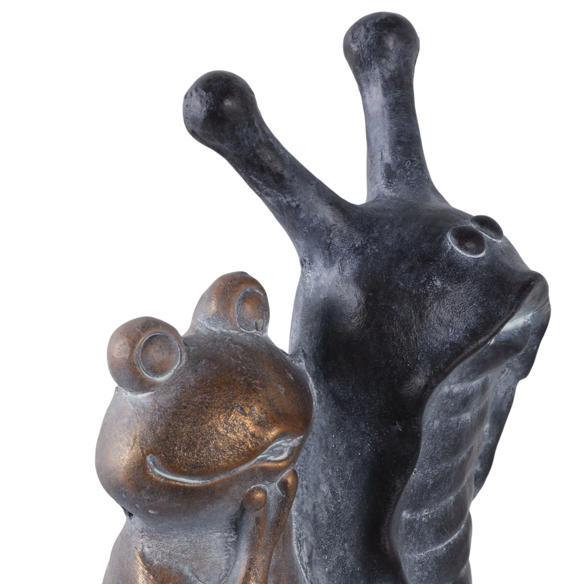 19x15" Gold Frog On Snail, Grey - Image 5