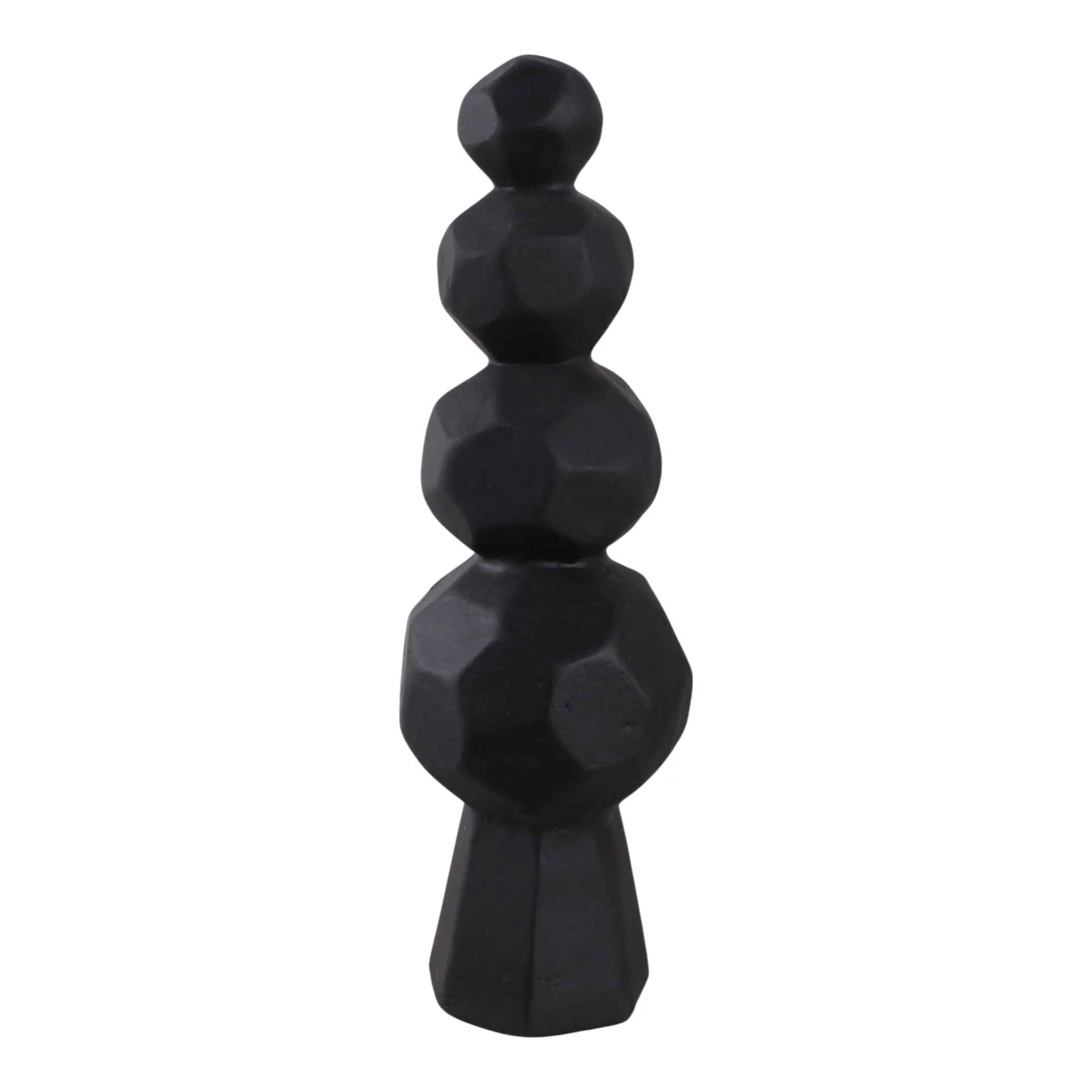 19x6" Faceted Rocks Paper Mache Sculpture, Black - Image 2