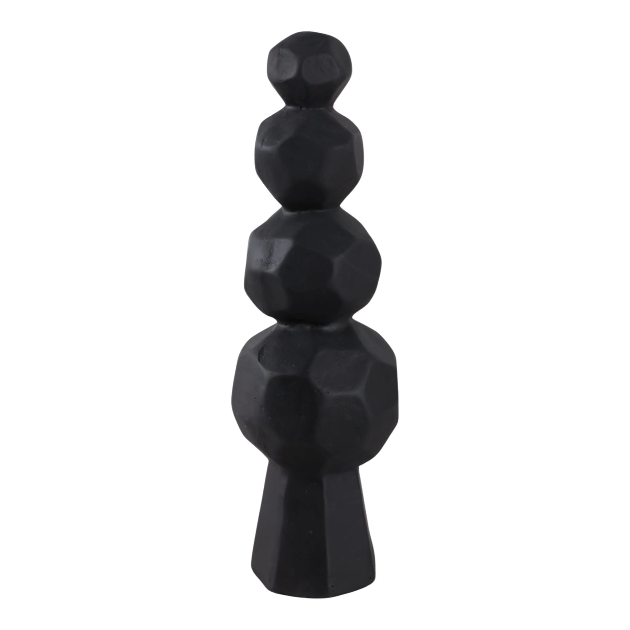 19x6" Faceted Rocks Paper Mache Sculpture, Black - Image 3