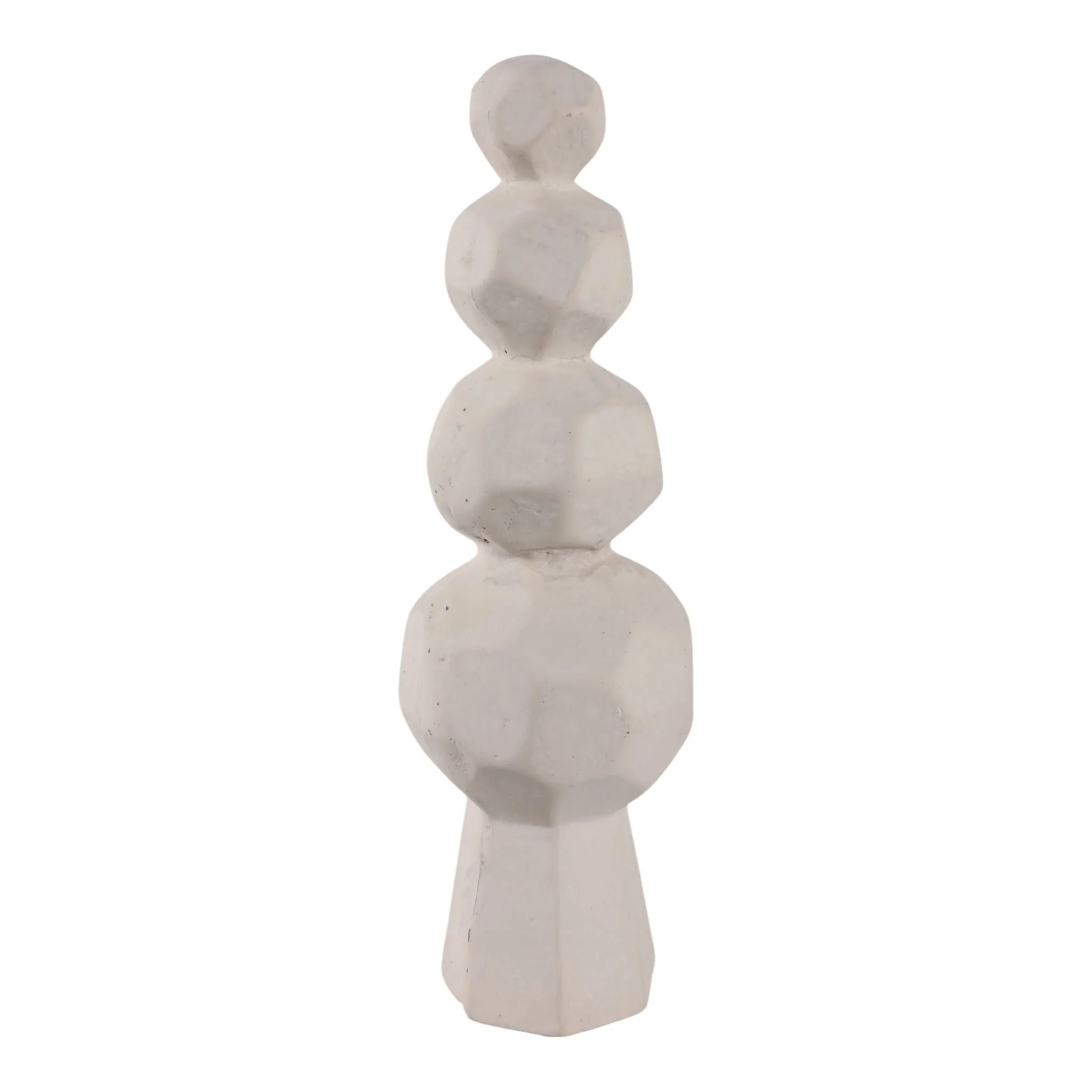 19x6" Faceted Rocks Paper Mache Sculpture, White - Image 2