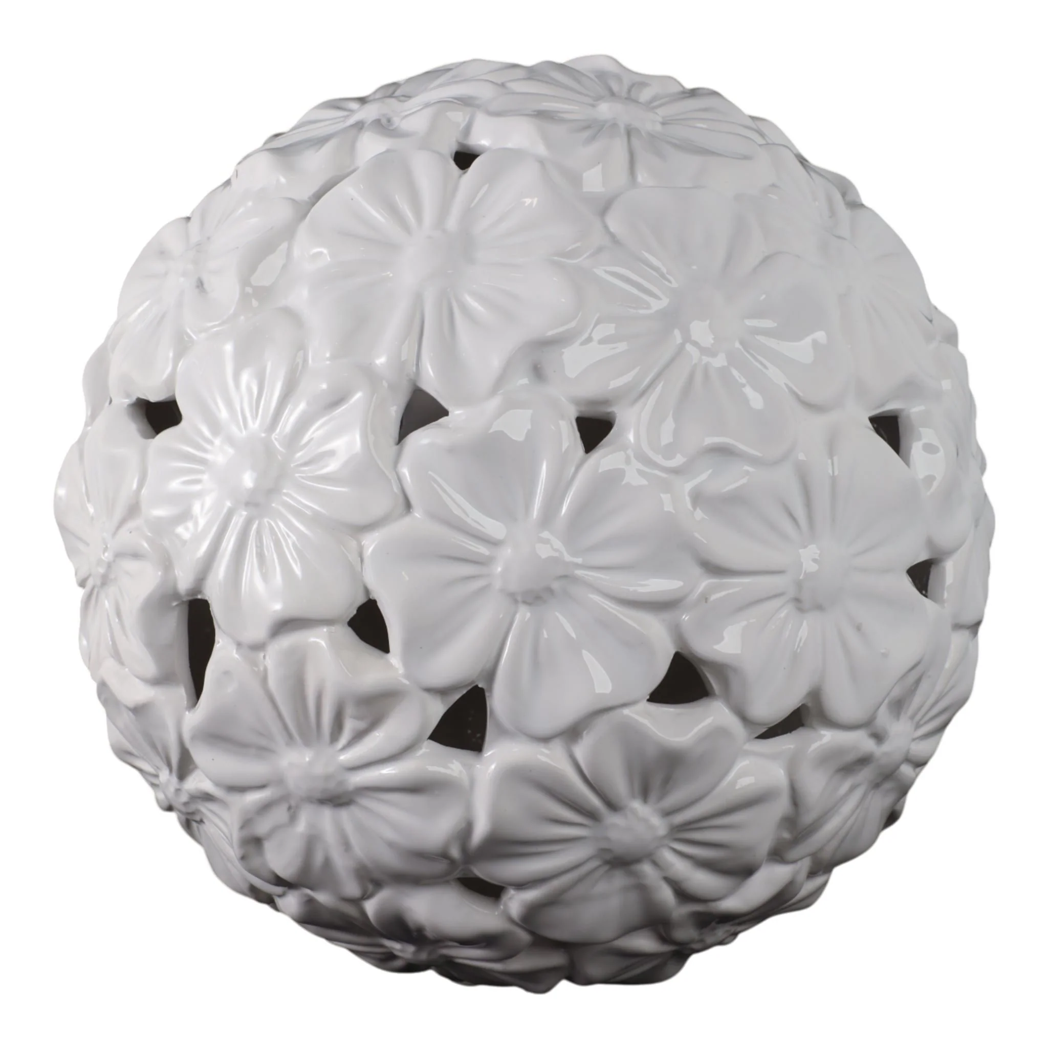 1o" Flower Cut-out Garden Orb, White - Image 6