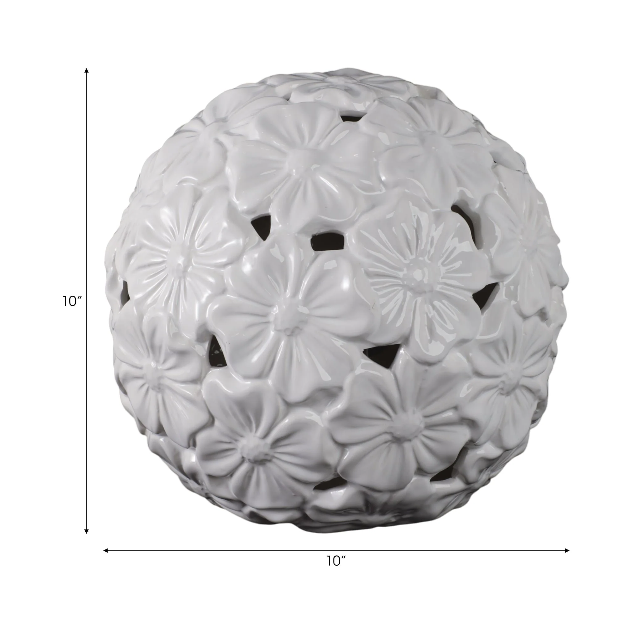 1o" Flower Cut-out Garden Orb, White - Image 8