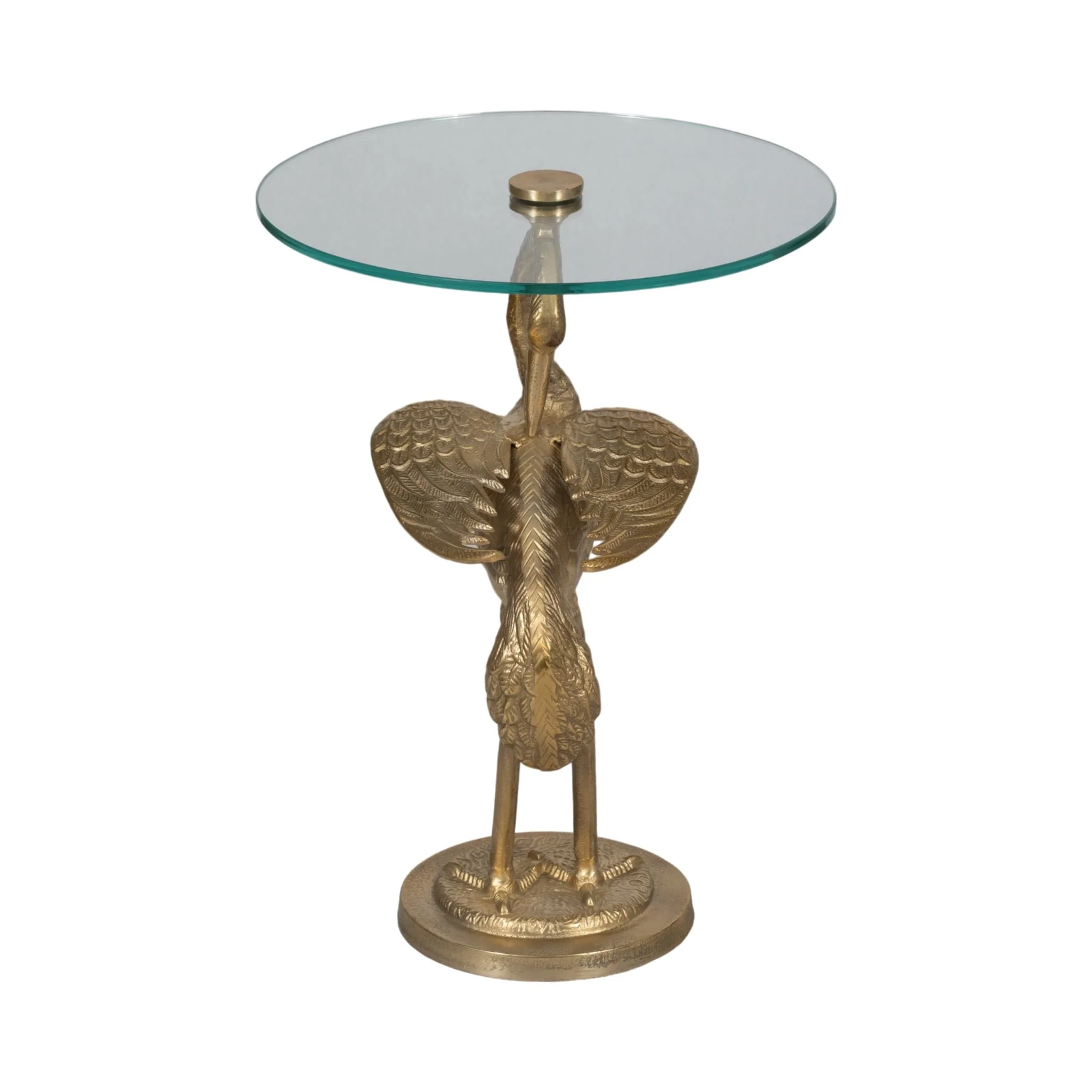 20" Crane Base Accent Table, Gold Kd - Image 4