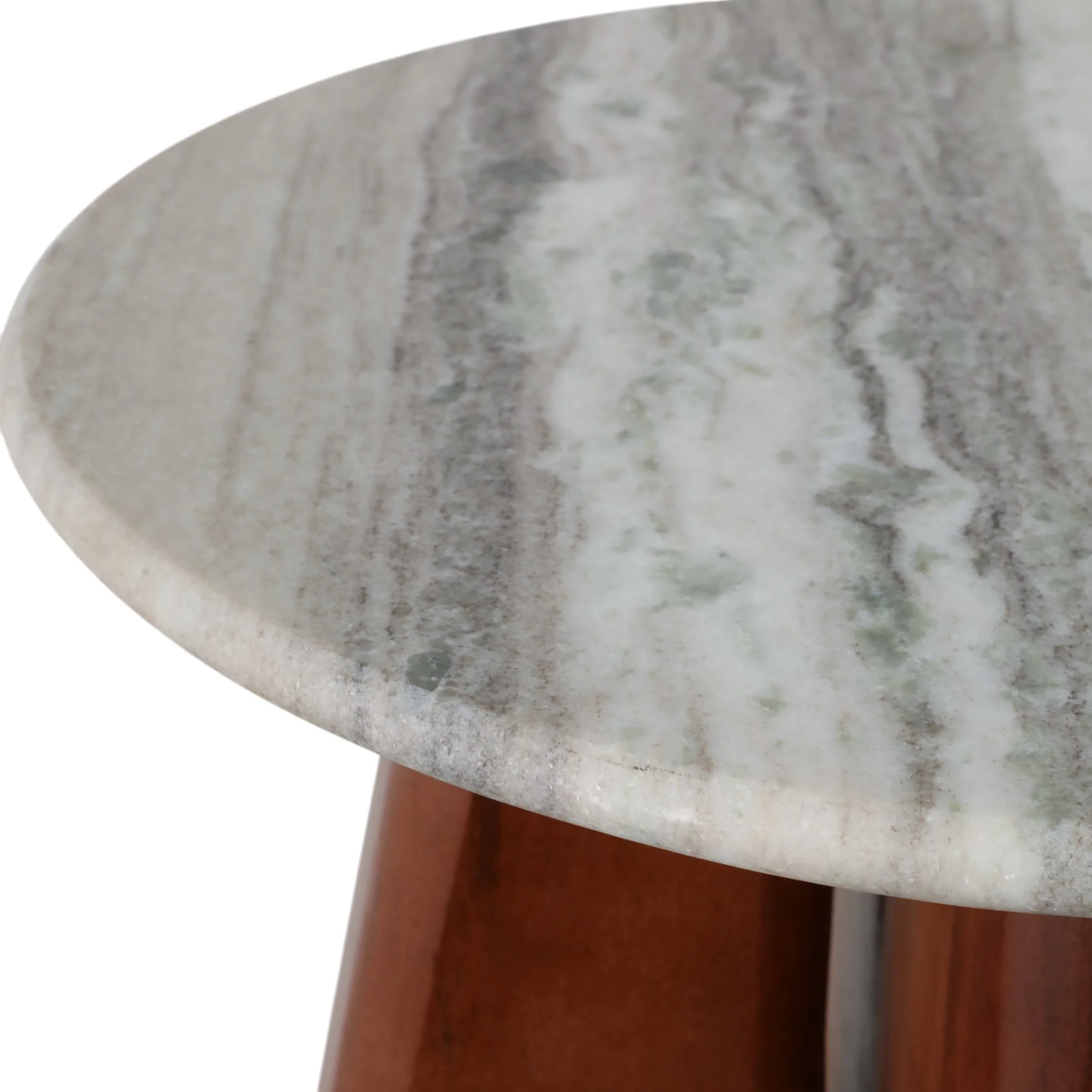20" Curved Legs Accent Table Marble Top, Brown - Image 6