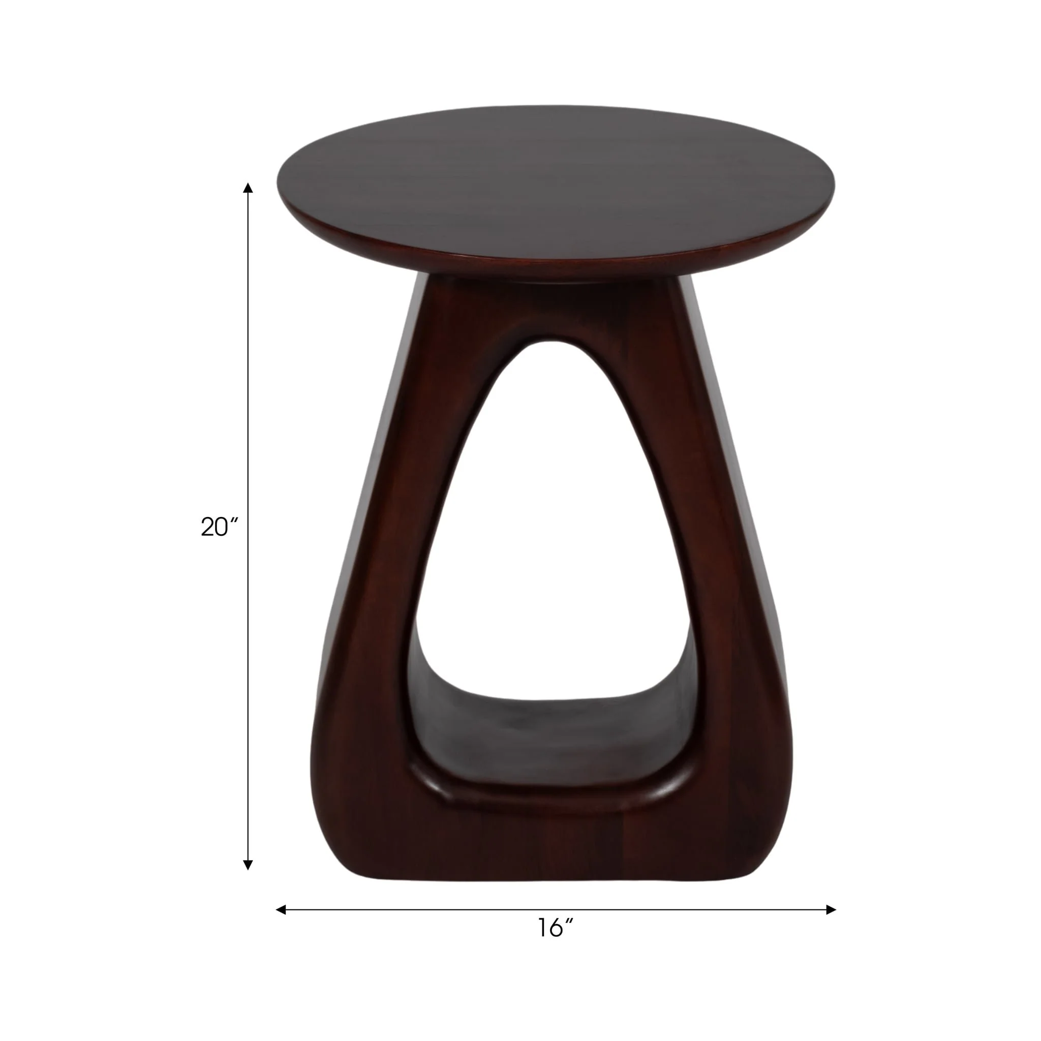 20" Cut-out Base Accent Table, Walnut - Image 7