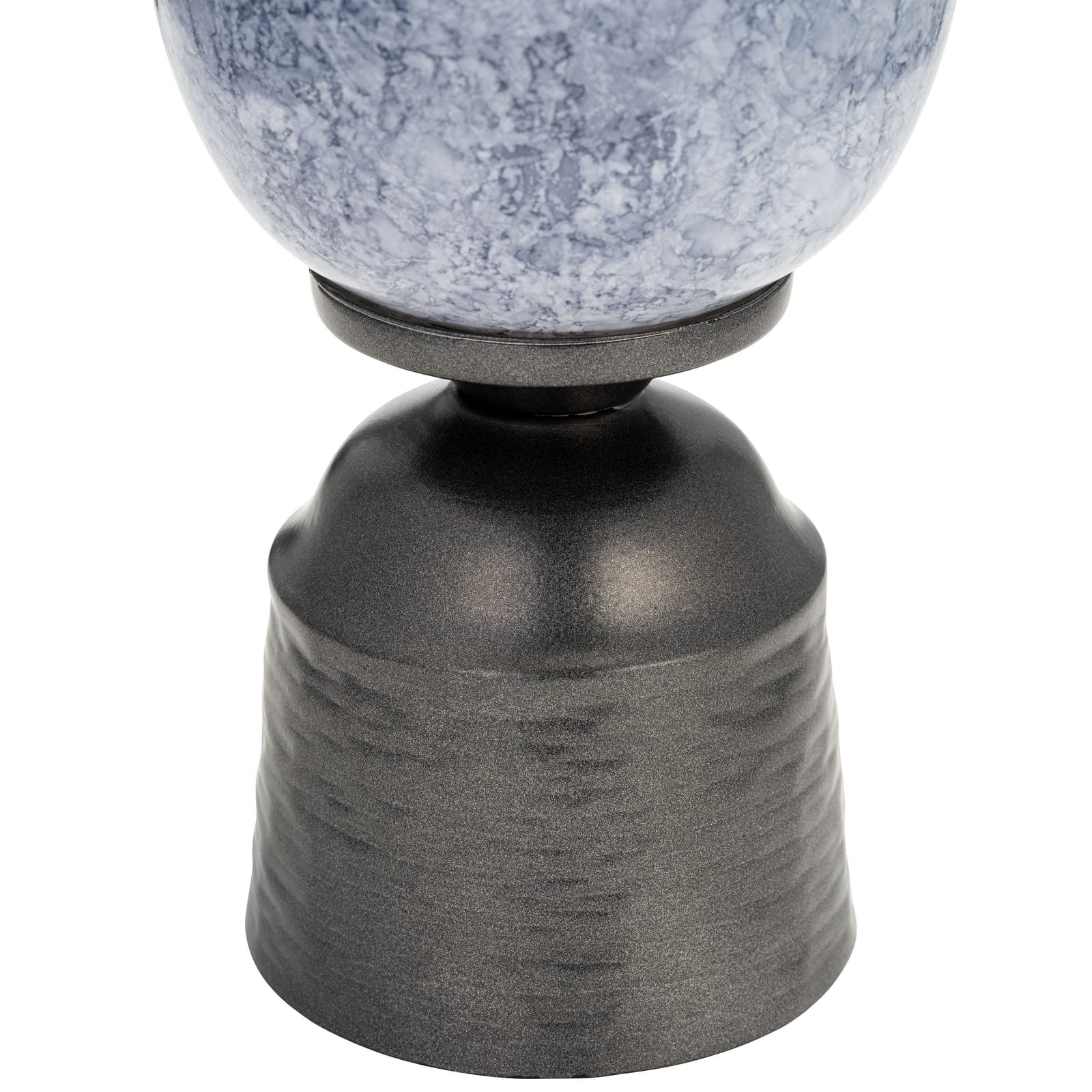 20", Glass Vase W/metal Base, Blue - Image 3