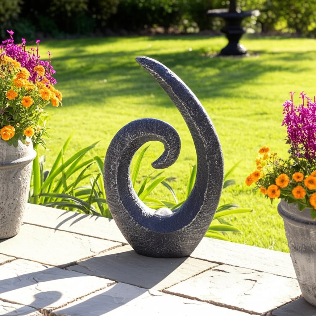 20" Loopy Statue With Solar, Dark Grey - Image 11