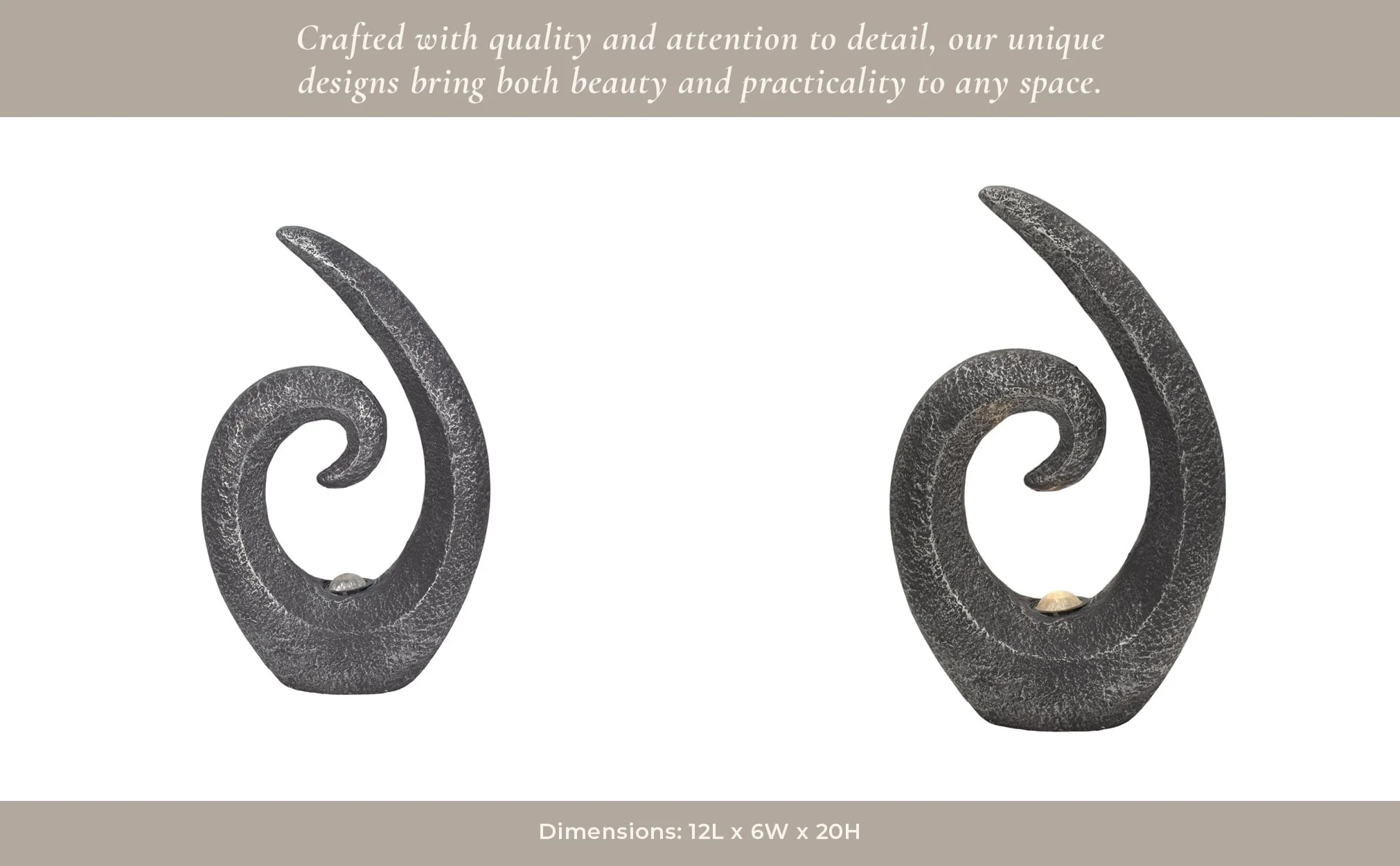 20" Loopy Statue With Solar, Dark Grey - Image 13