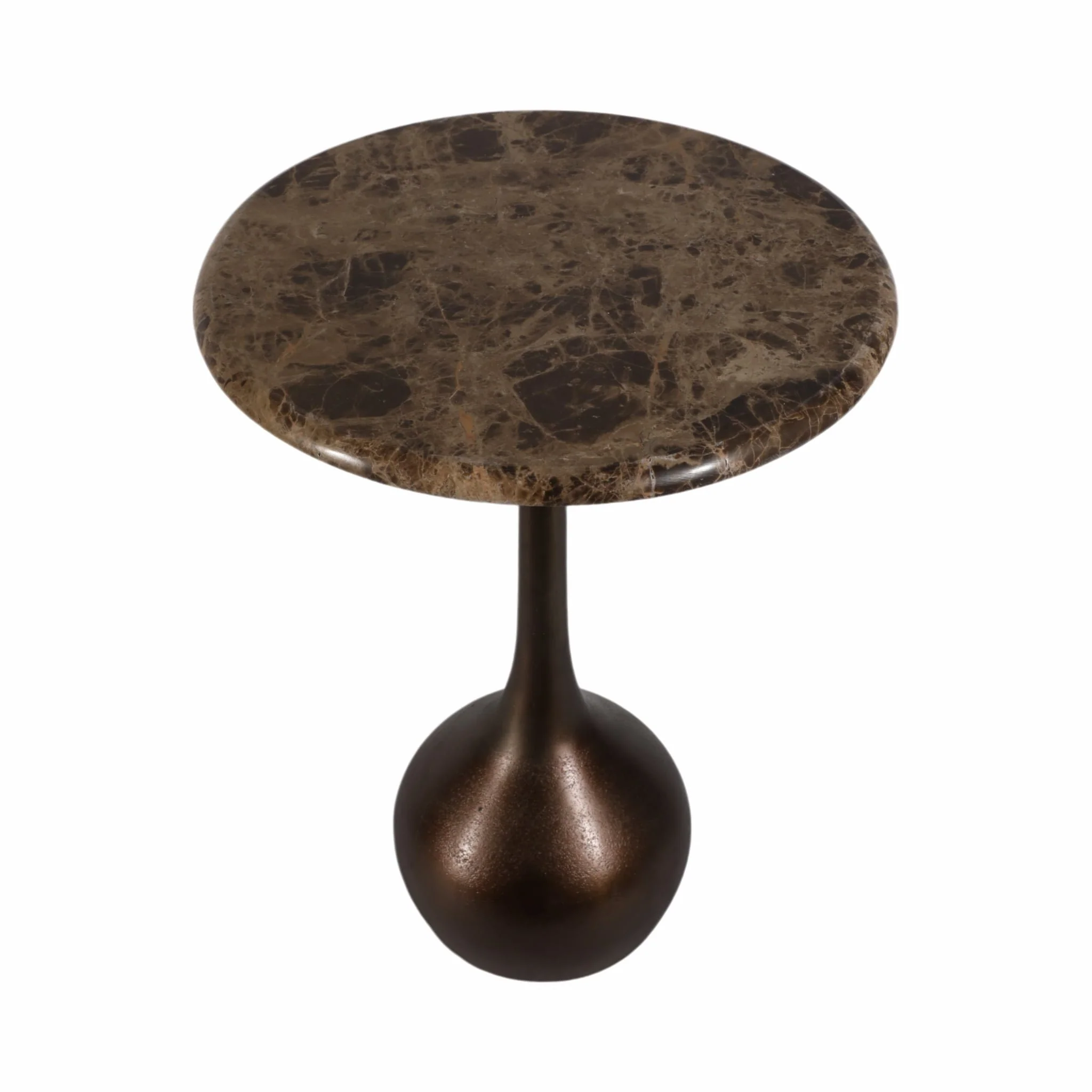 20" Marble Accent Table Ball Base, Bwn - Image 3
