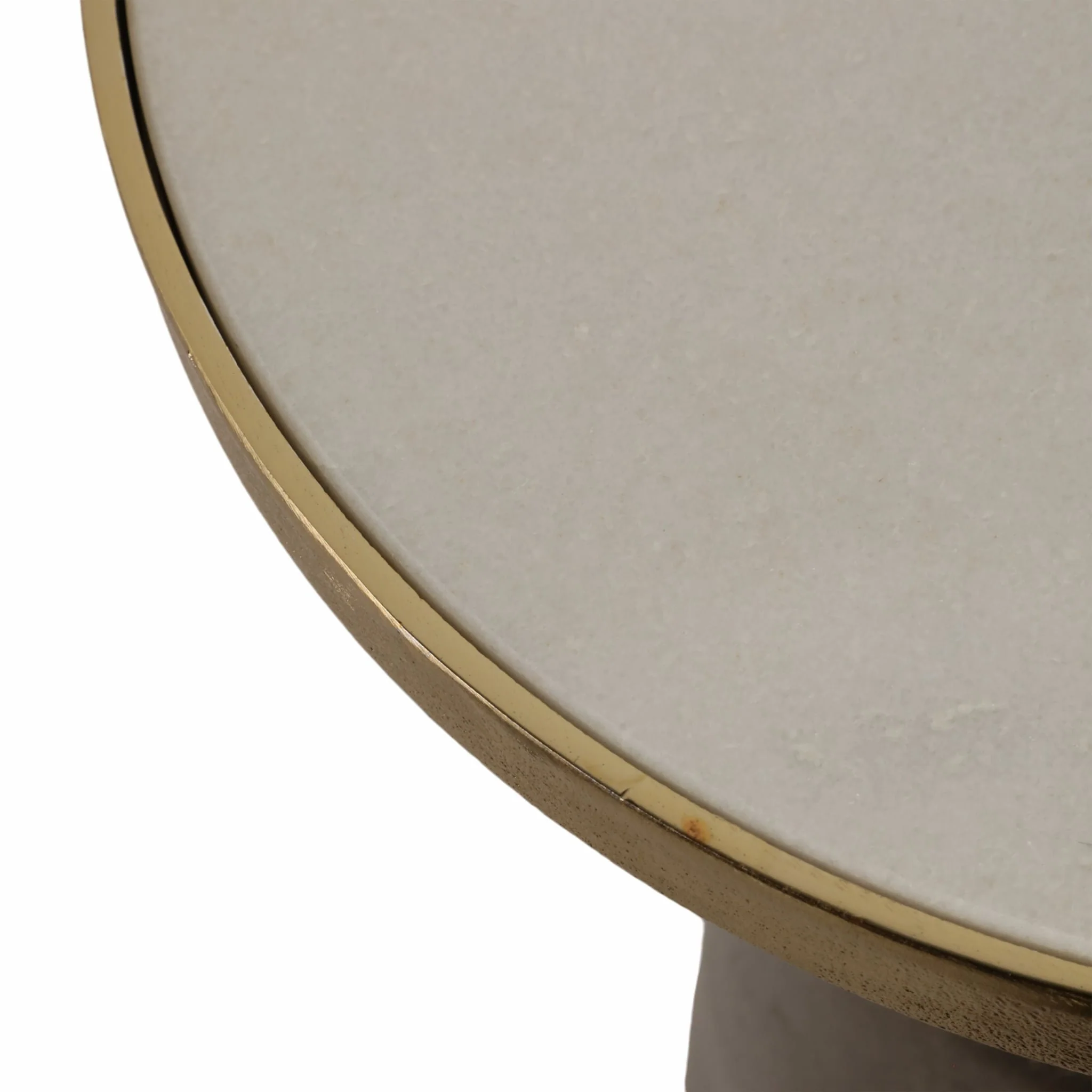 20" Metal Accent Table White Marble Top, Multi - Image 5