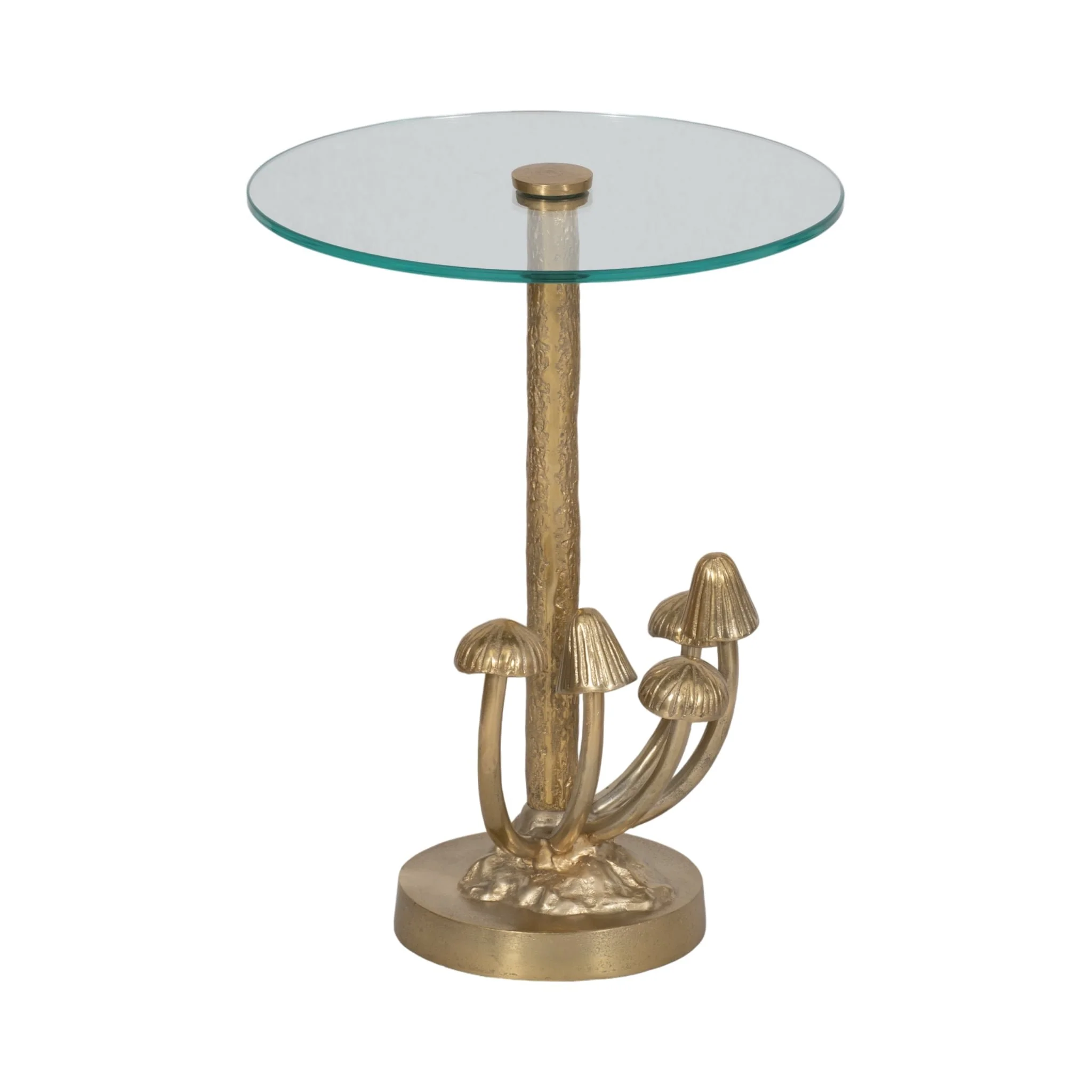 20" Mushrooms Accent Table, Gold Kd - Image 2