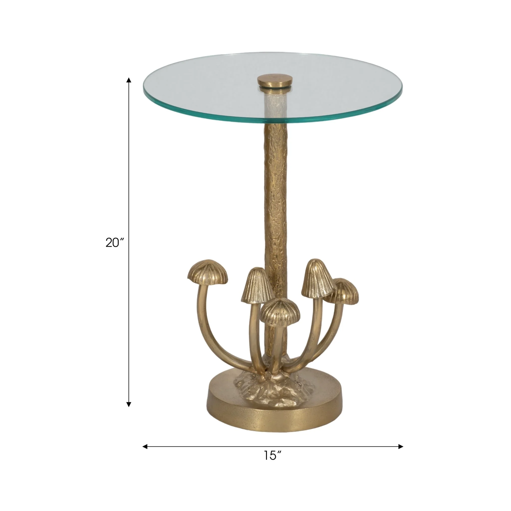 20" Mushrooms Accent Table, Gold Kd - Image 7