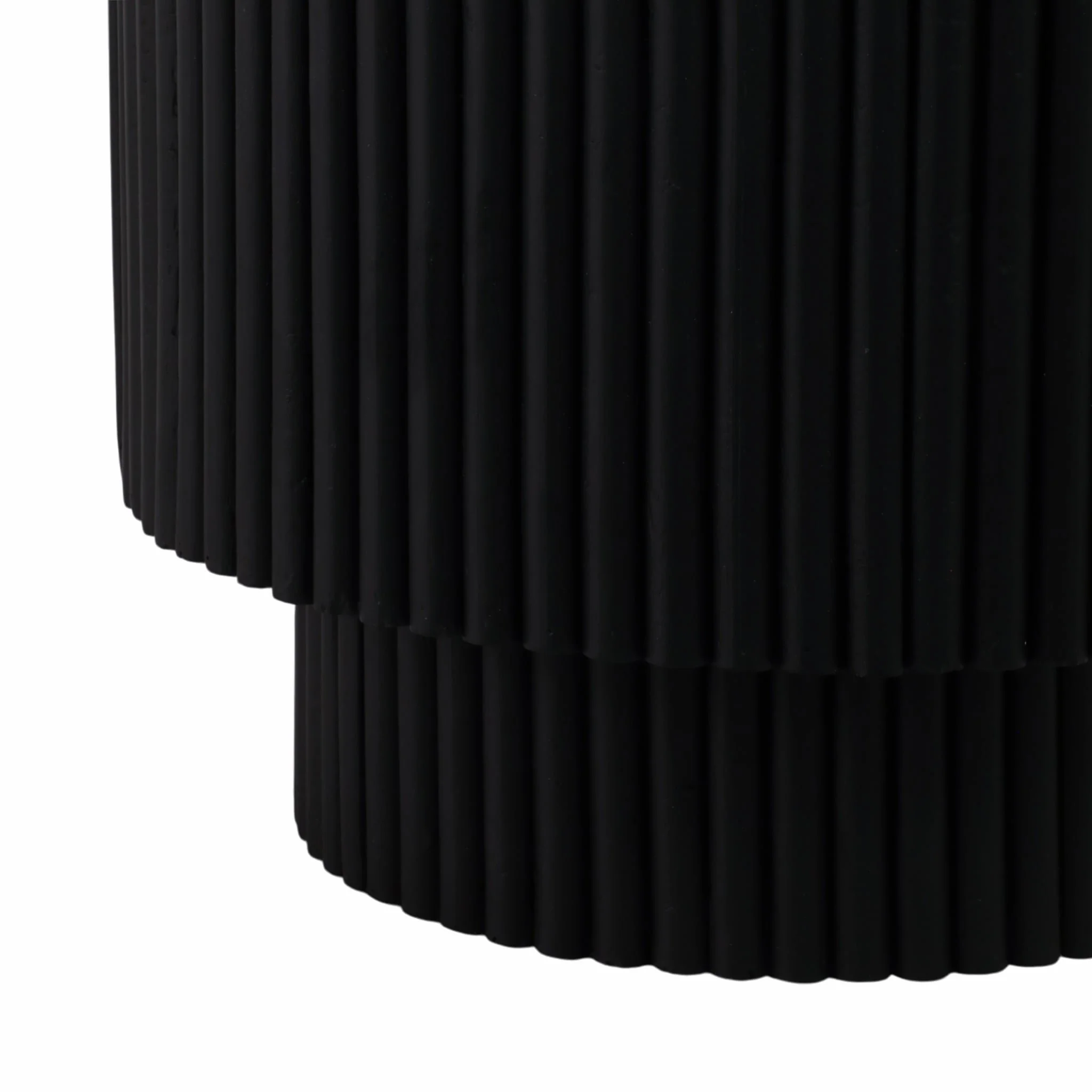 20" Ribbed Pedestal Table Marble Top, White/black - Image 5